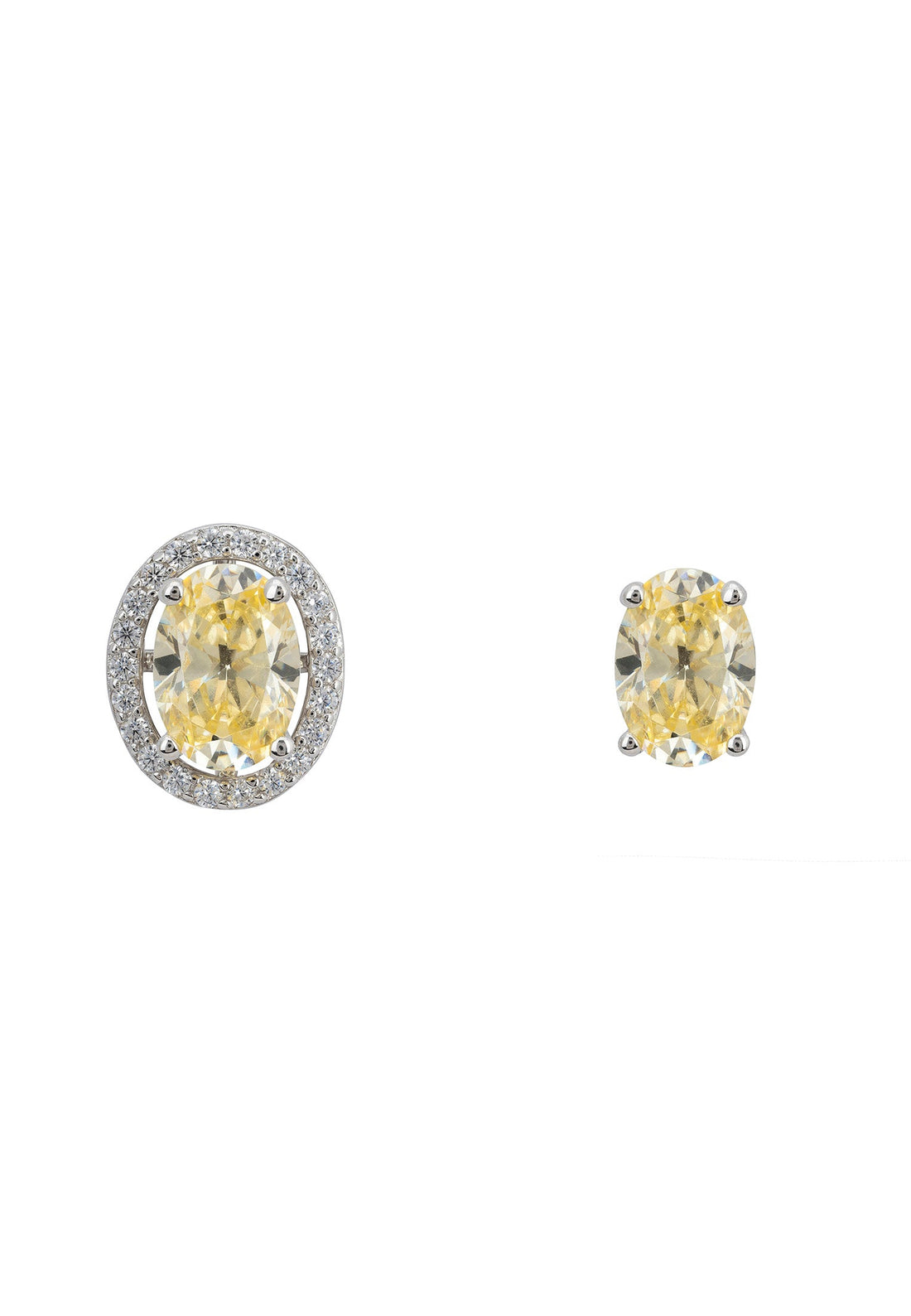 Petite Fleur Convertible Yellow Topaz Stud Earrings Silver