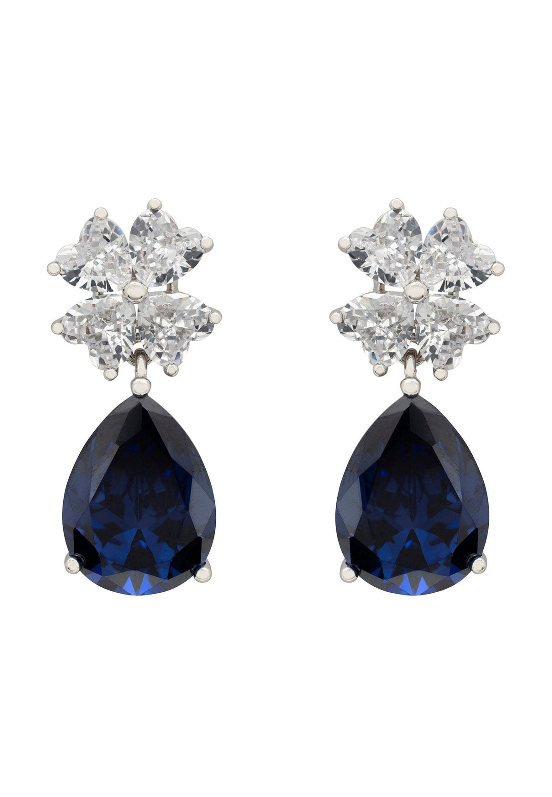 Victoria Teardrop Earrings Silver Tanzanite