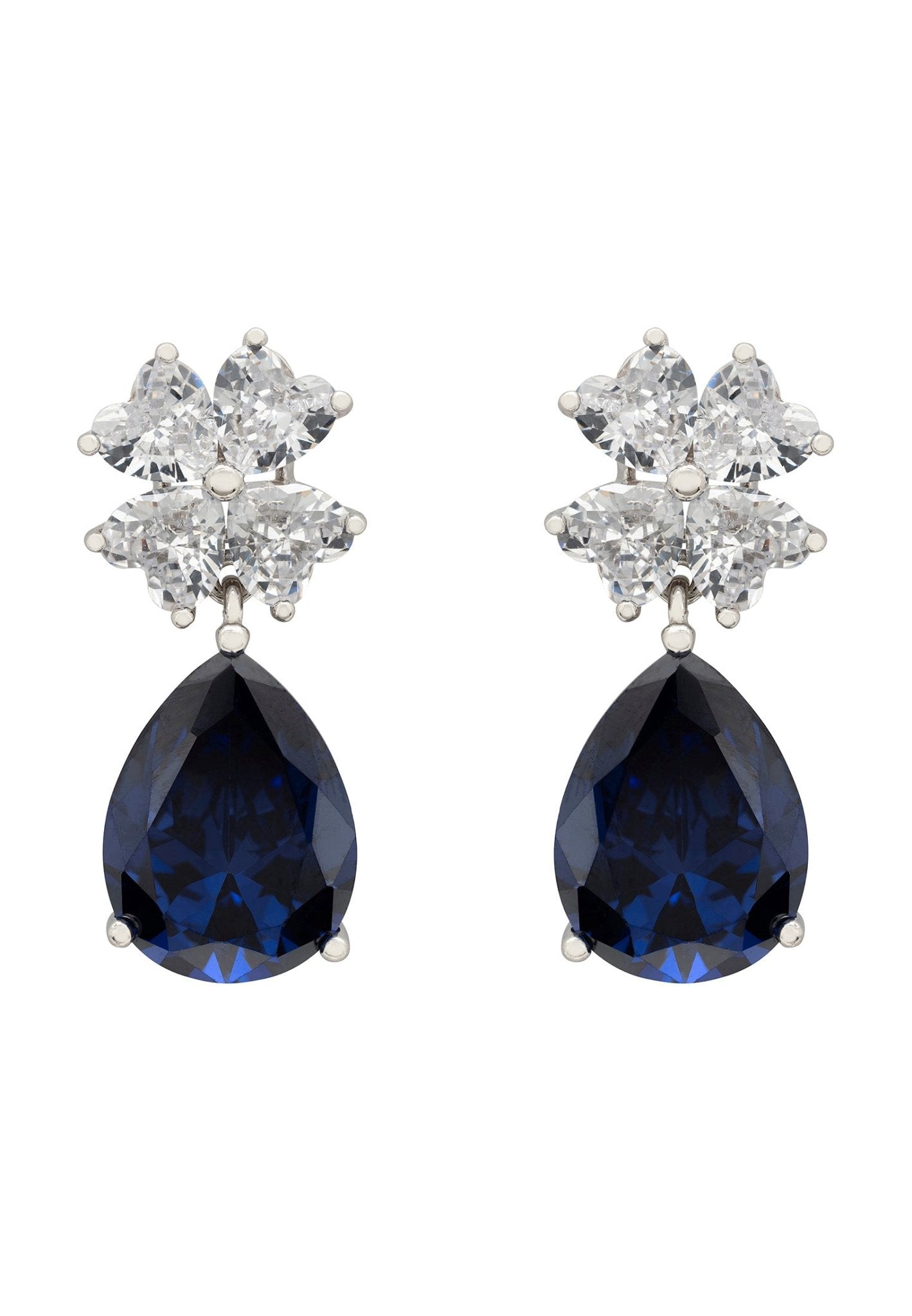 Victoria Teardrop Earrings Silver Tanzanite