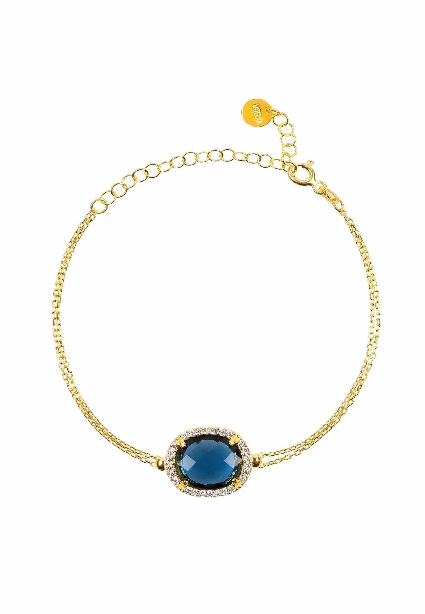 Beatrice Oval Gemstone Bracelet Gold Sapphire Hydro