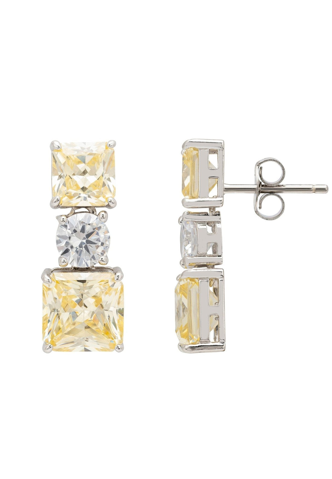 Penelope Drop Earrings Lemon Topaz Silver