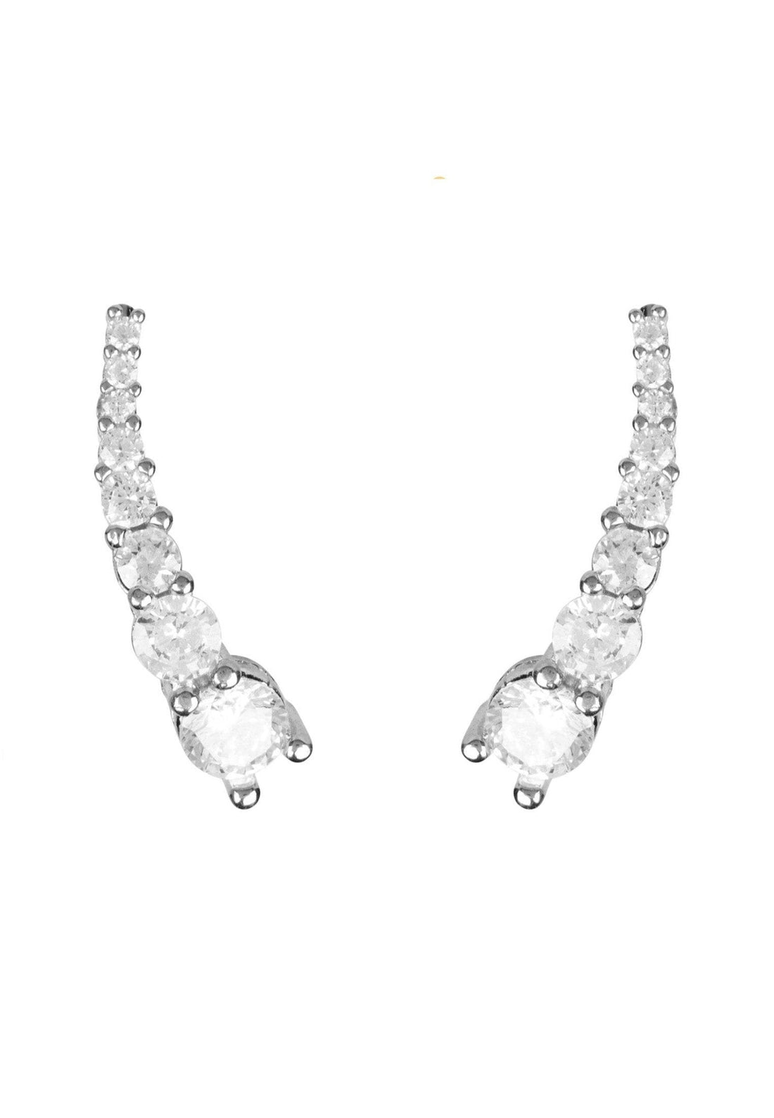 Graduated Ear Climber Pair Silver