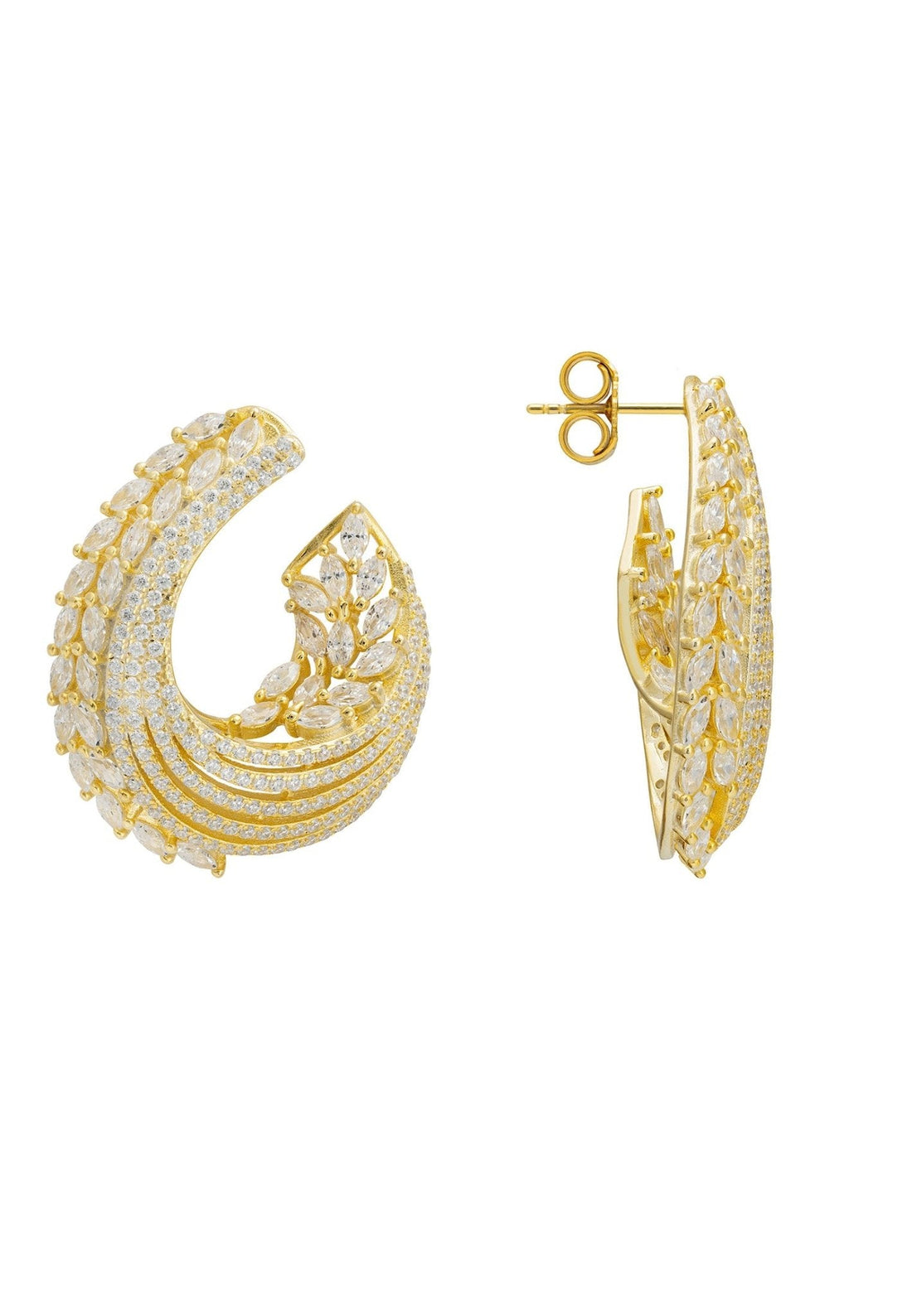 Artemis Sweeping Hoop Earrings Gold