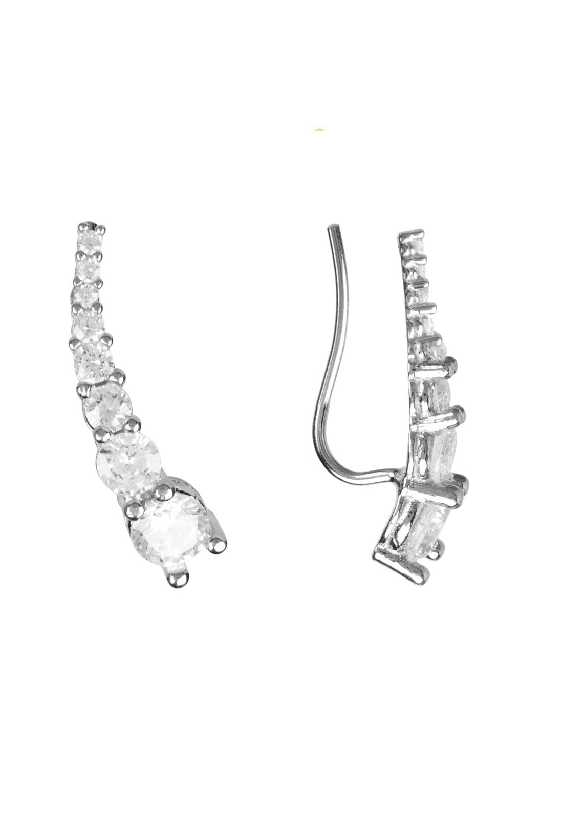 Graduated Ear Climber Pair Silver