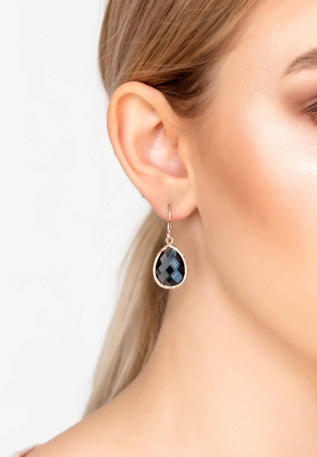 Petite Drop Earrings Sapphire Hydro Rosegold