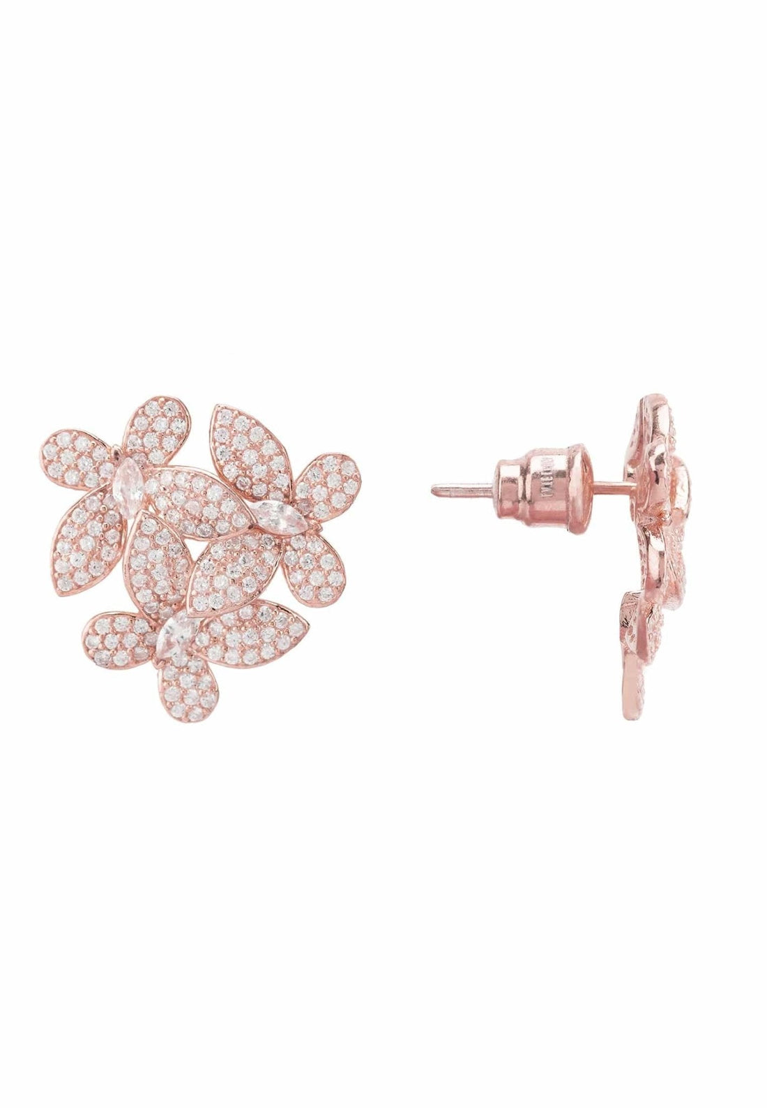 Flowers Large Stud Earrings Rosegold