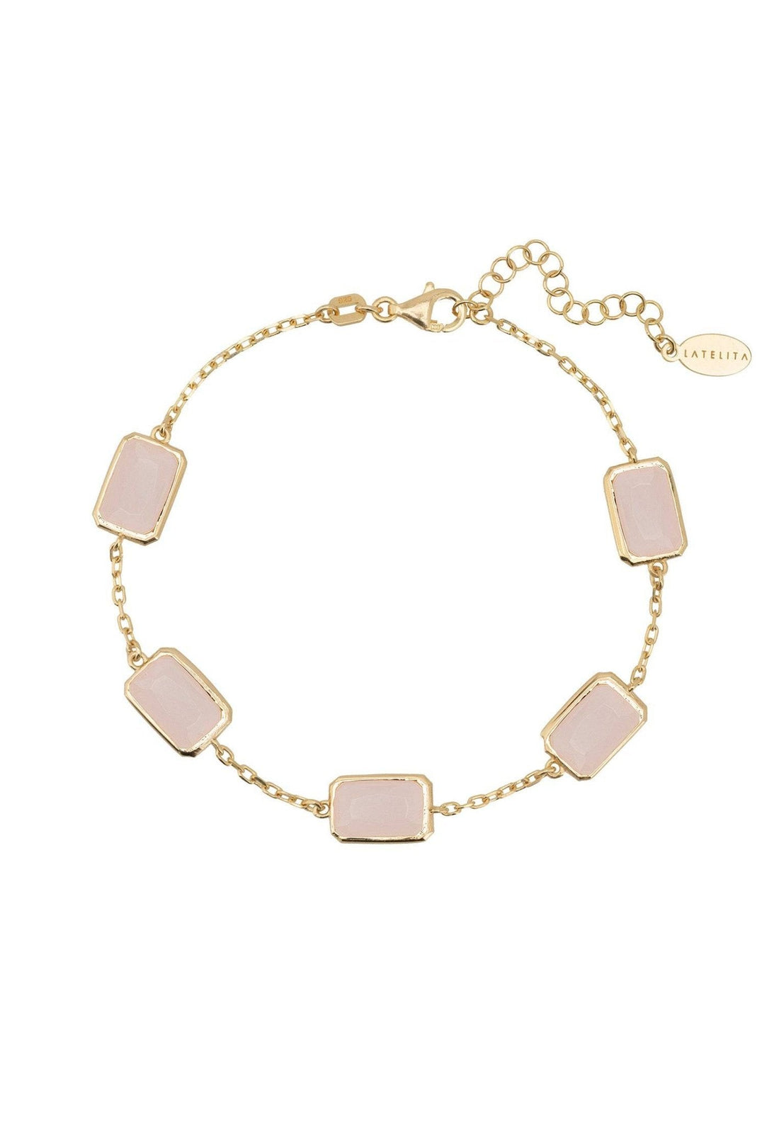 Portofino Bracelet Gold Rose Quartz