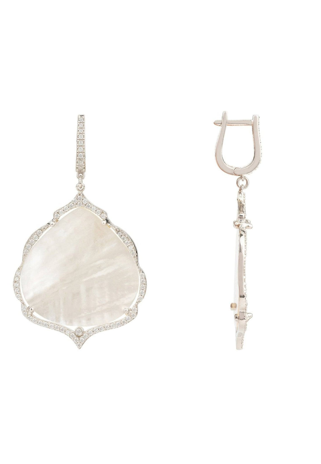 Antoinette Earrings White Mother of Pearl Silver