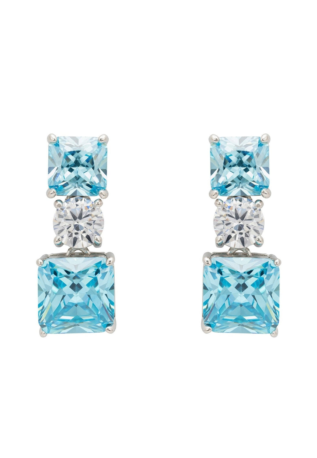 Penelope Drop Earrings Blue Topaz Silver