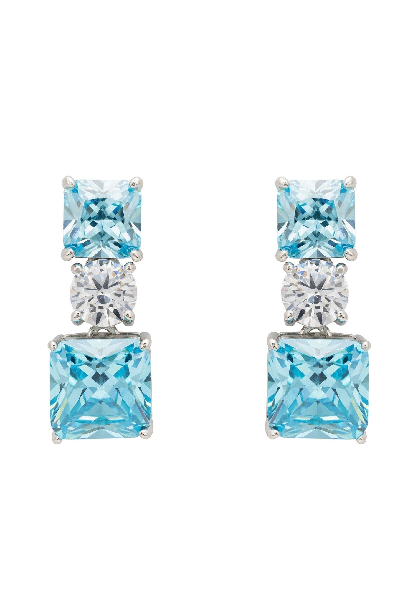 Penelope Drop Earrings Blue Topaz Silver