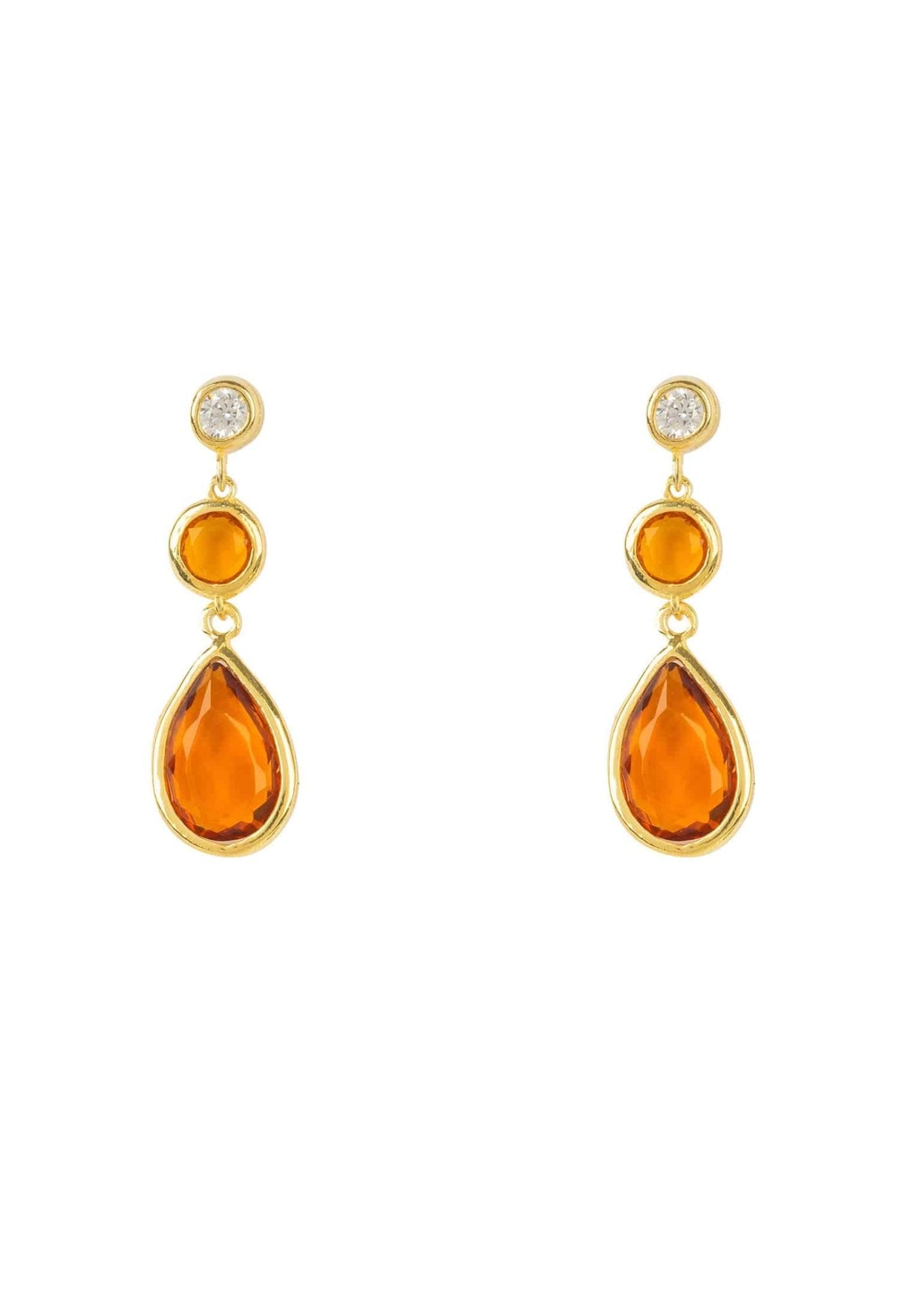 Tuscany Gemstone Drop Earring Gold Citrine