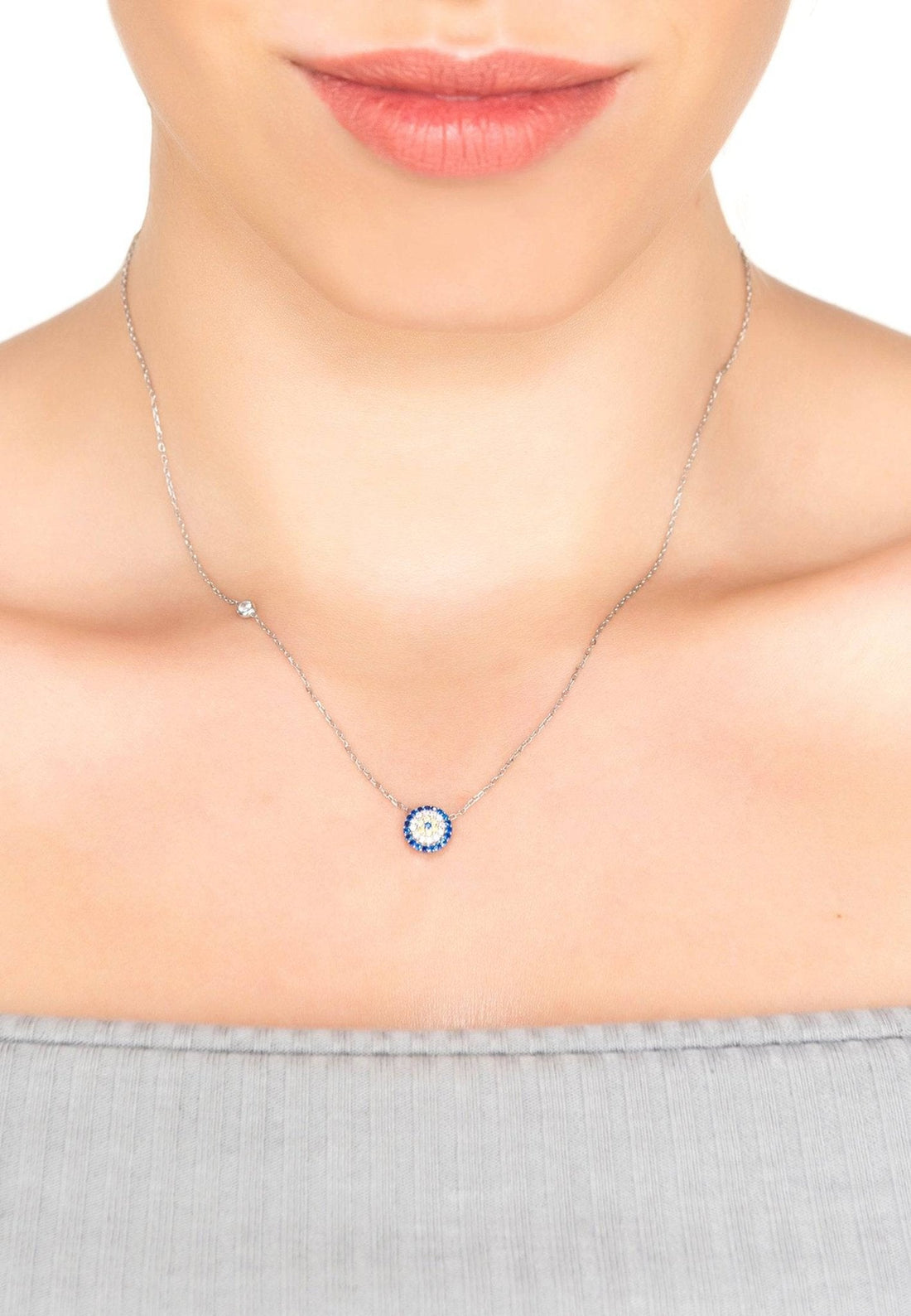 Evil Eye Necklace Silver