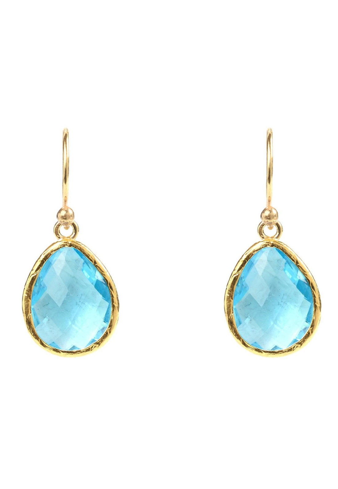 Petite Drop Earrings Blue Topaz Hydro Gold