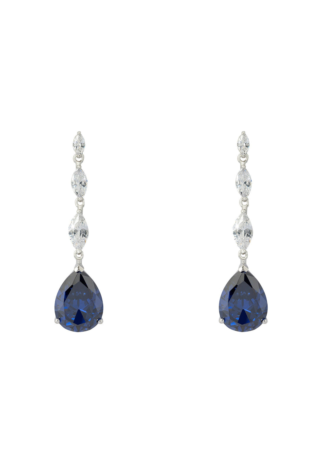 Zara Teardrop Tanzanite Gemstone Earrings Silver