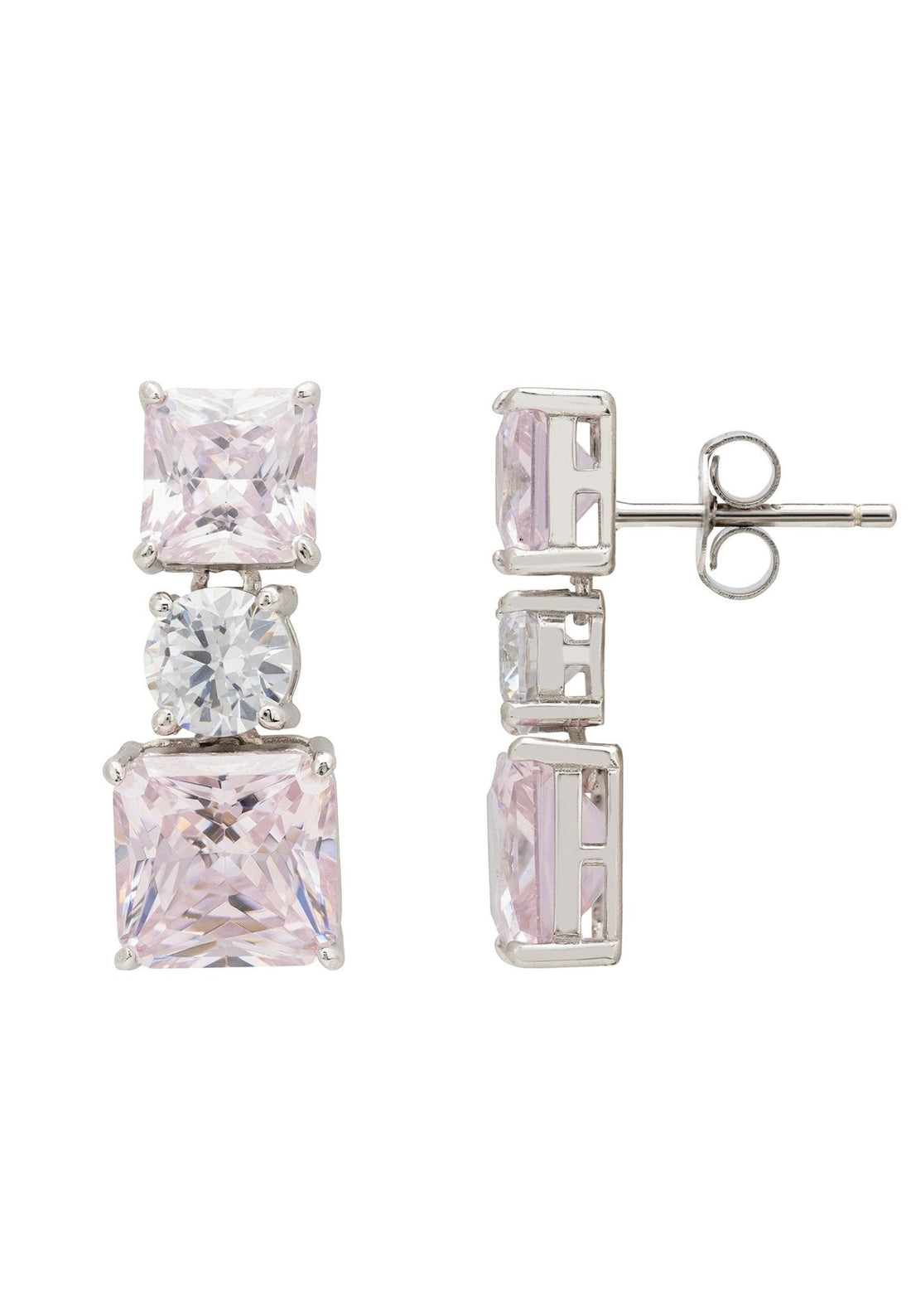 Penelope Drop Earrings Morganite Silver