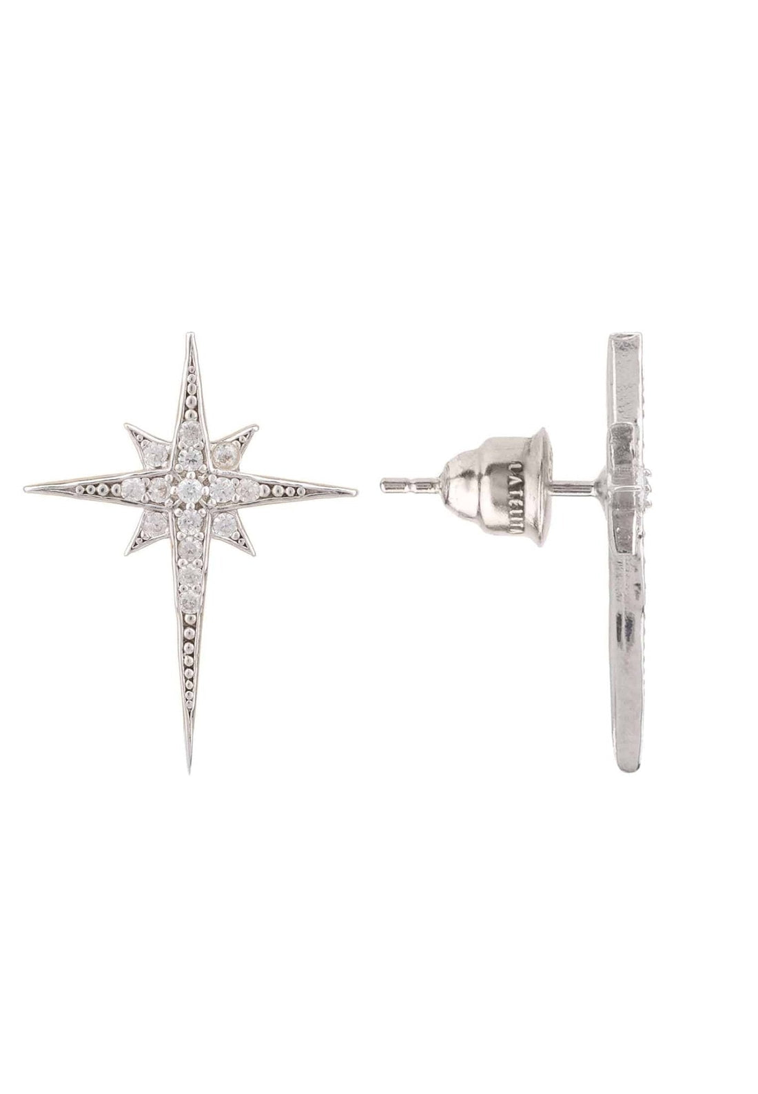 North Star Small Stud Earrings Silver