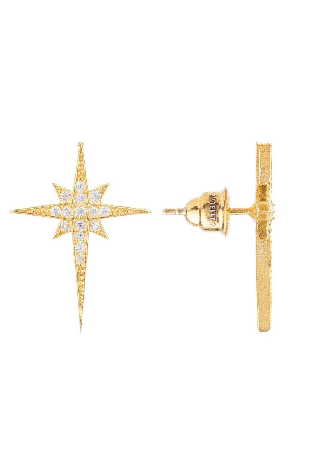 North Star Small Stud Earrings Gold