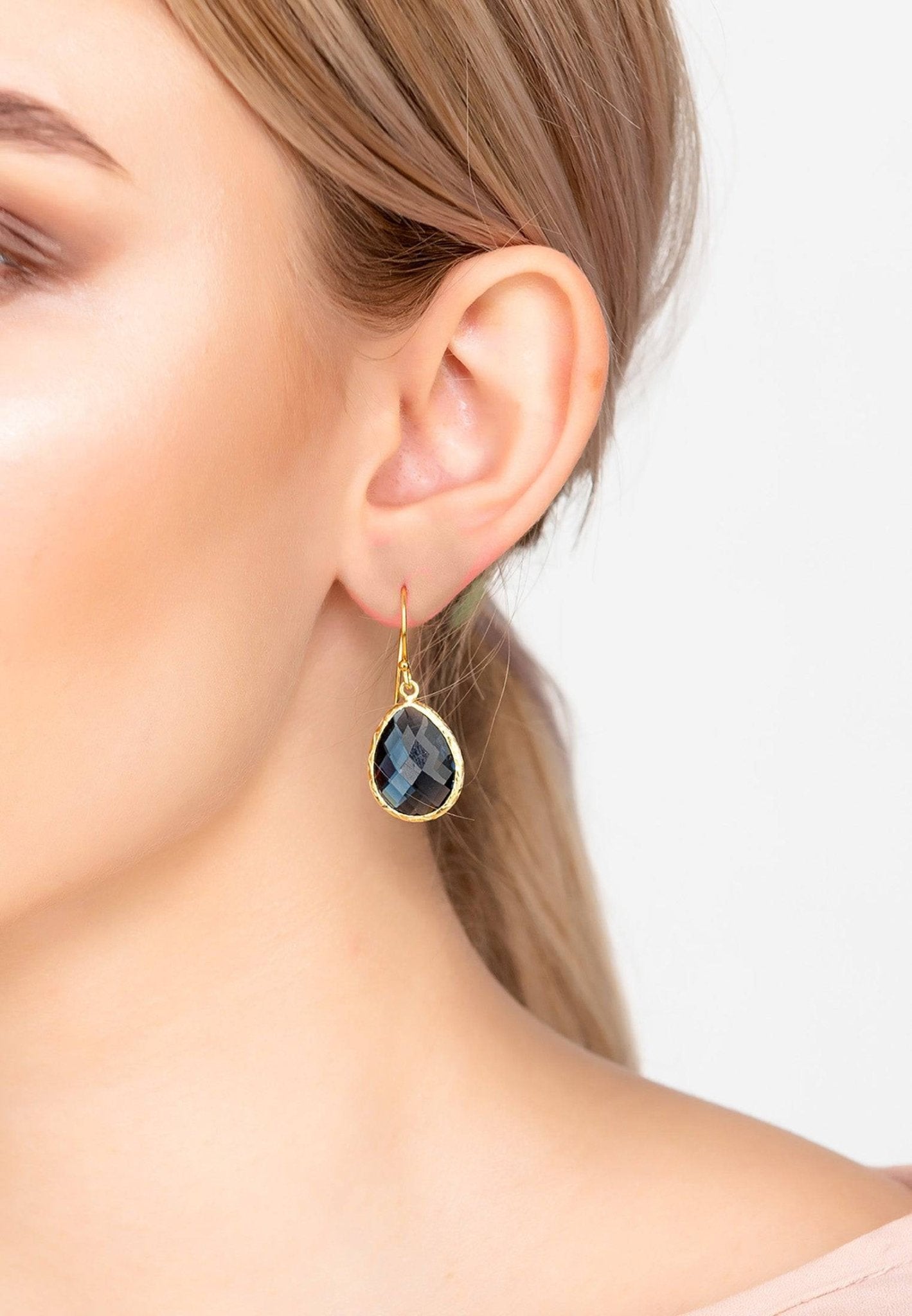 Petite Drop Earrings Sapphire Hydro Gold