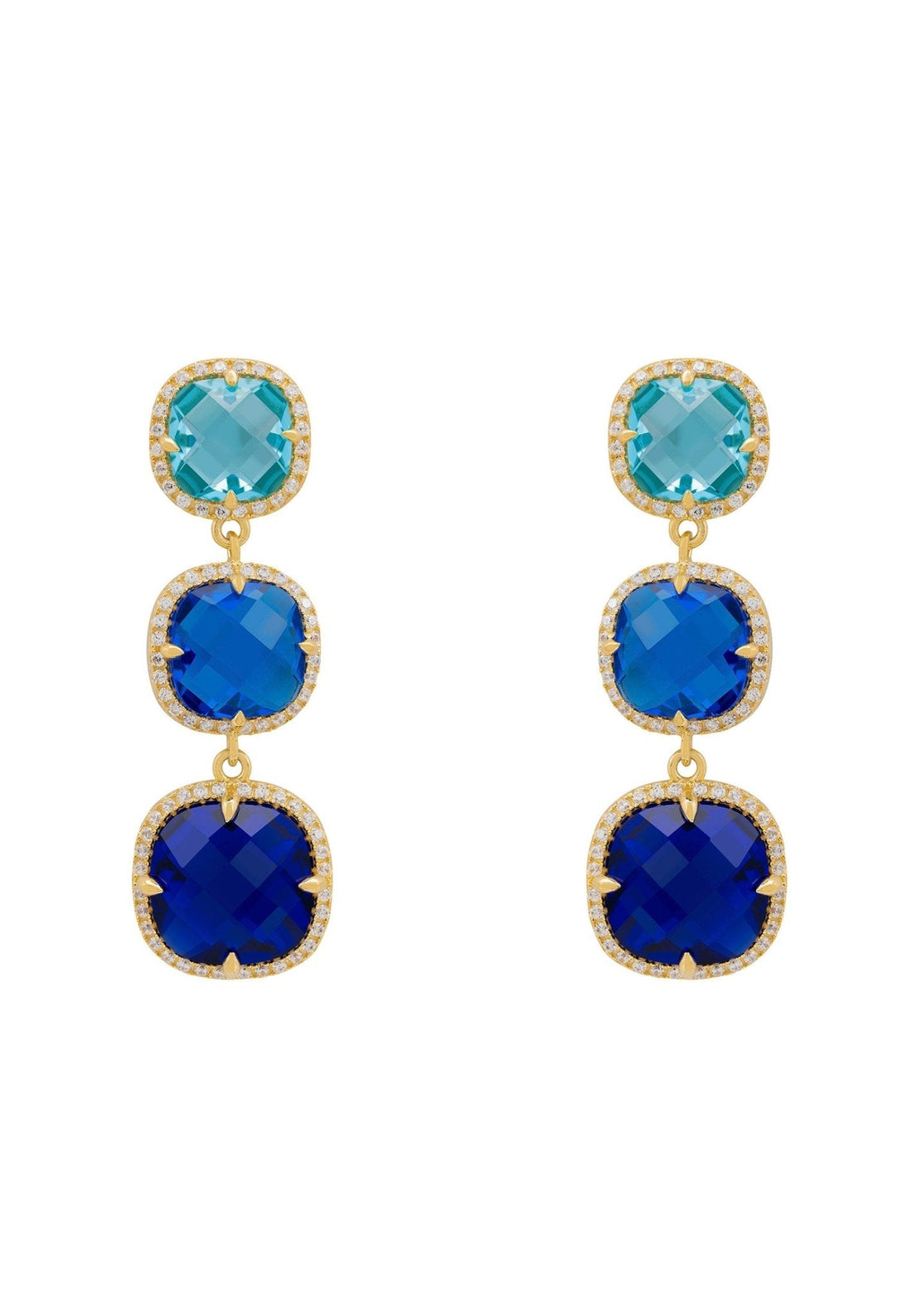 Knightsbridge Earrings Gold Blues