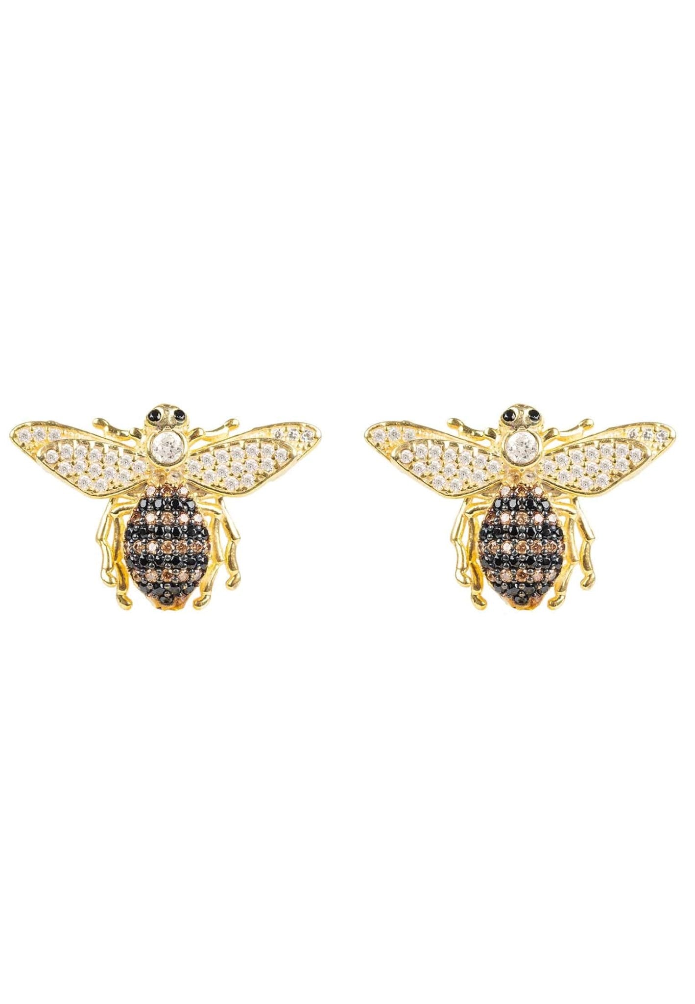 Honey Bee Stud Earrings Gold