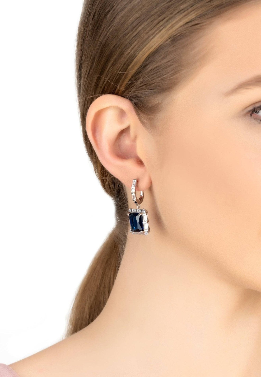 Tudor Silver Earring Sapphire