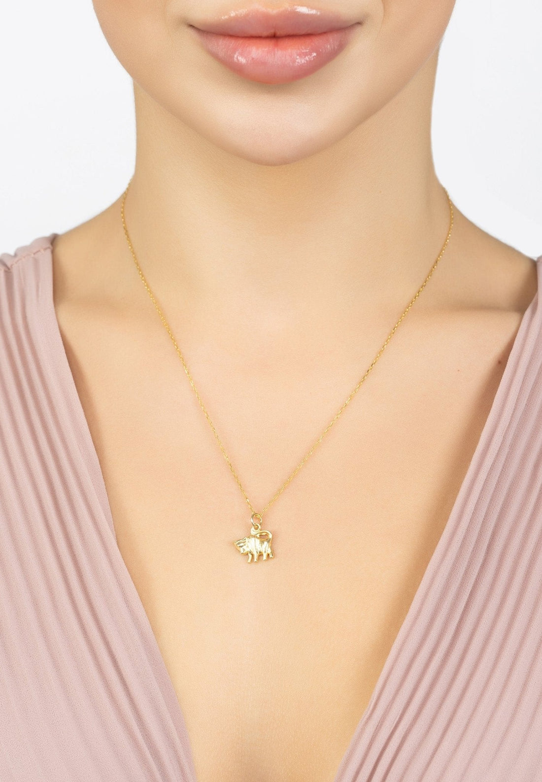 Zodiac Star Sign Necklace Gold Taurus