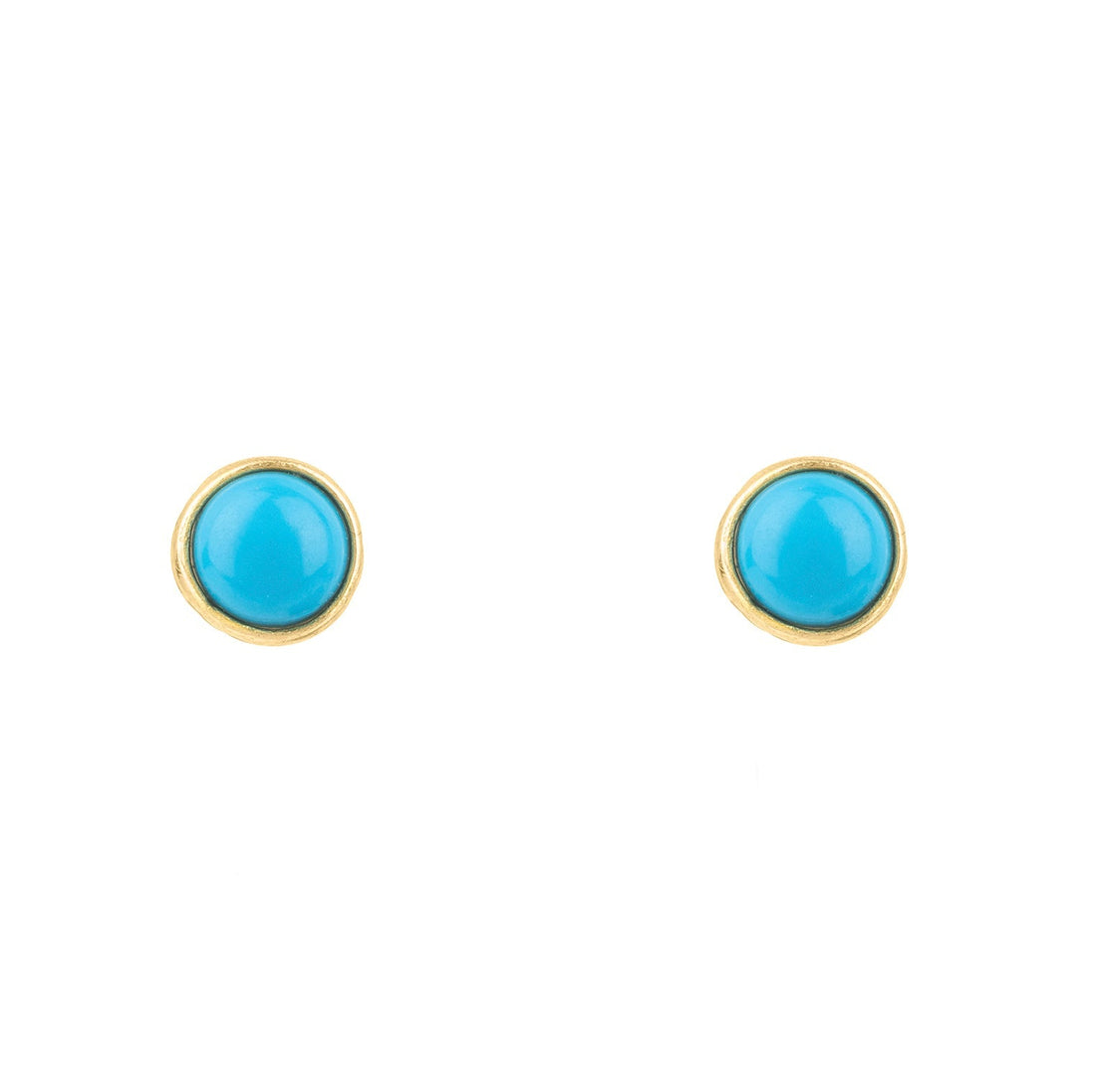 Petite Gemstone Earrings Gold Turquoise