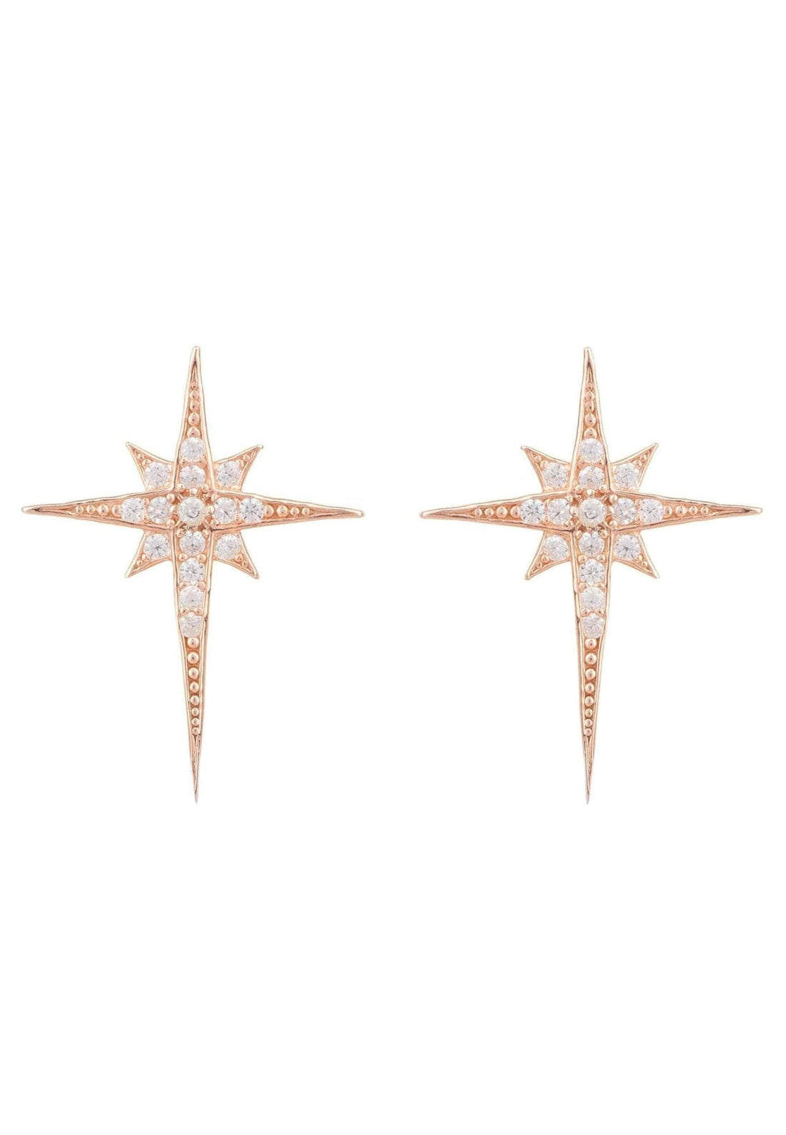 North Star Small Stud Earrings Rosegold