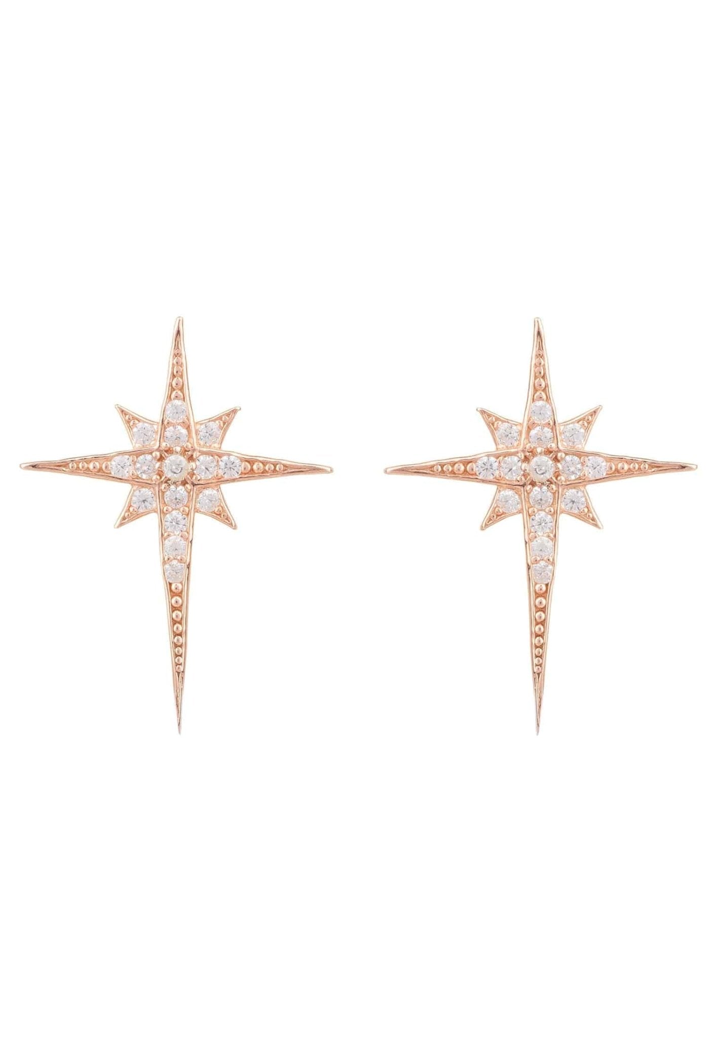 North Star Small Stud Earrings Rosegold