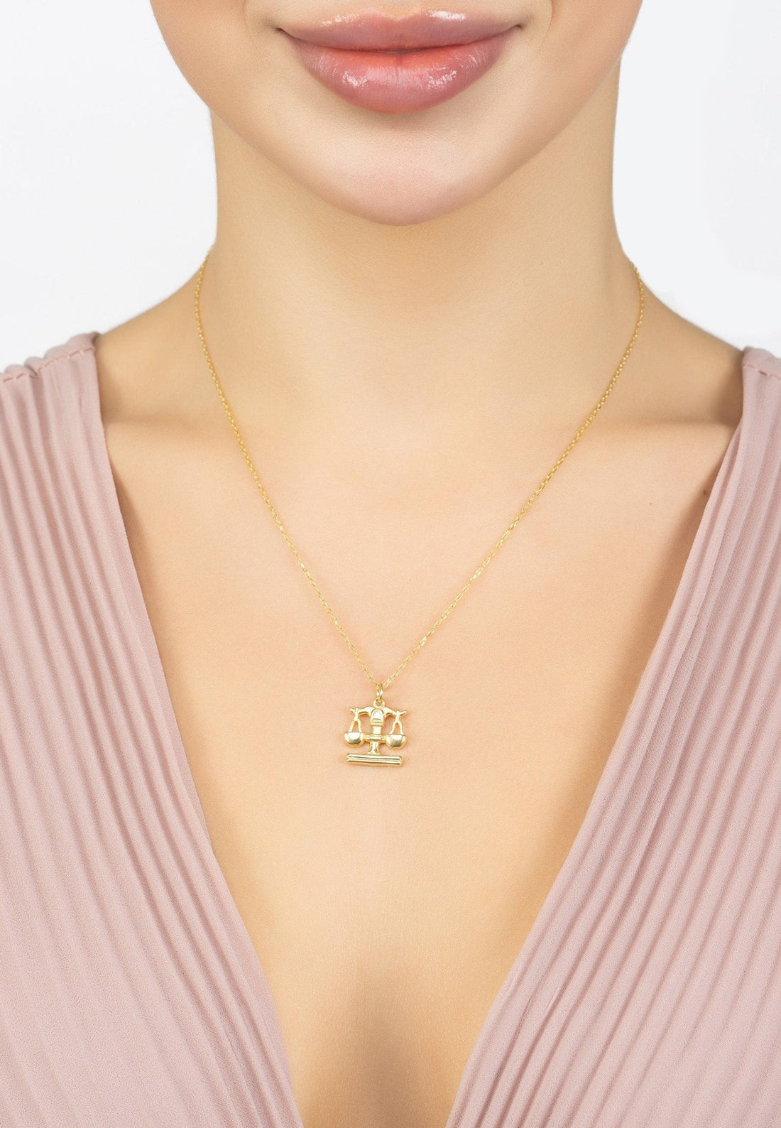 Zodiac Star Sign Necklace Gold Libra