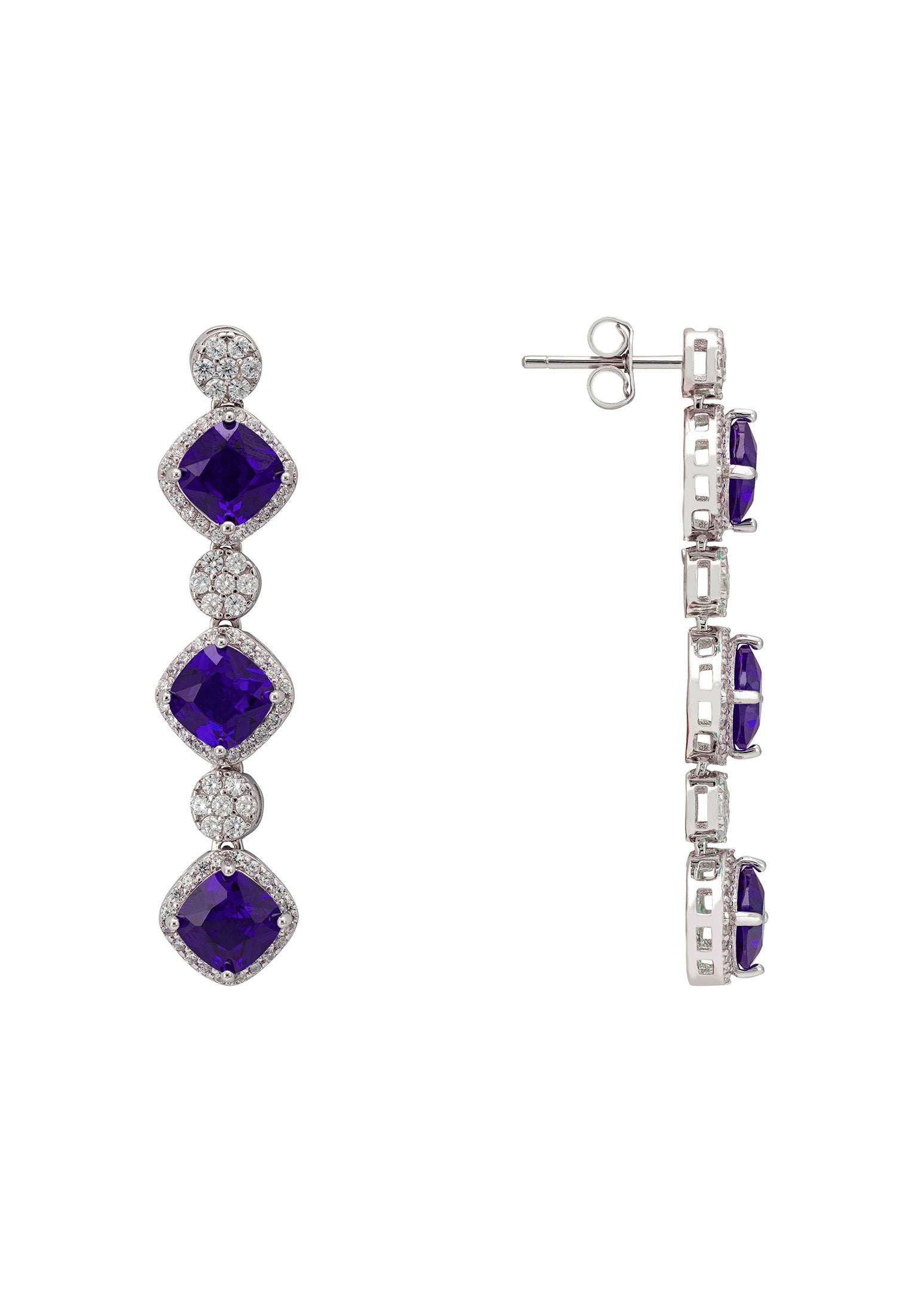 Elena Drop Earrings Tanzanite Silver