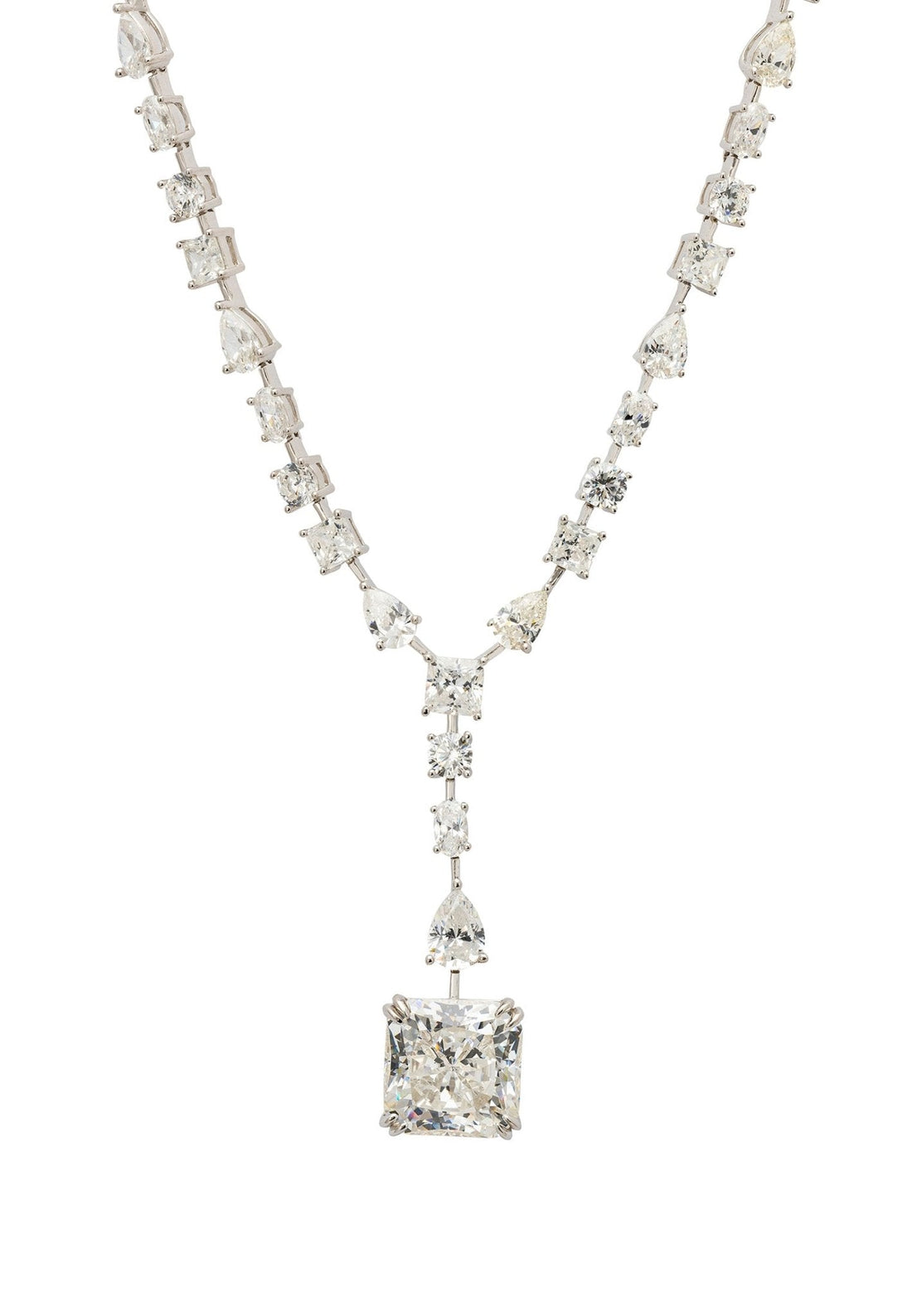 Angelina Moissanite Statement Necklace Silver