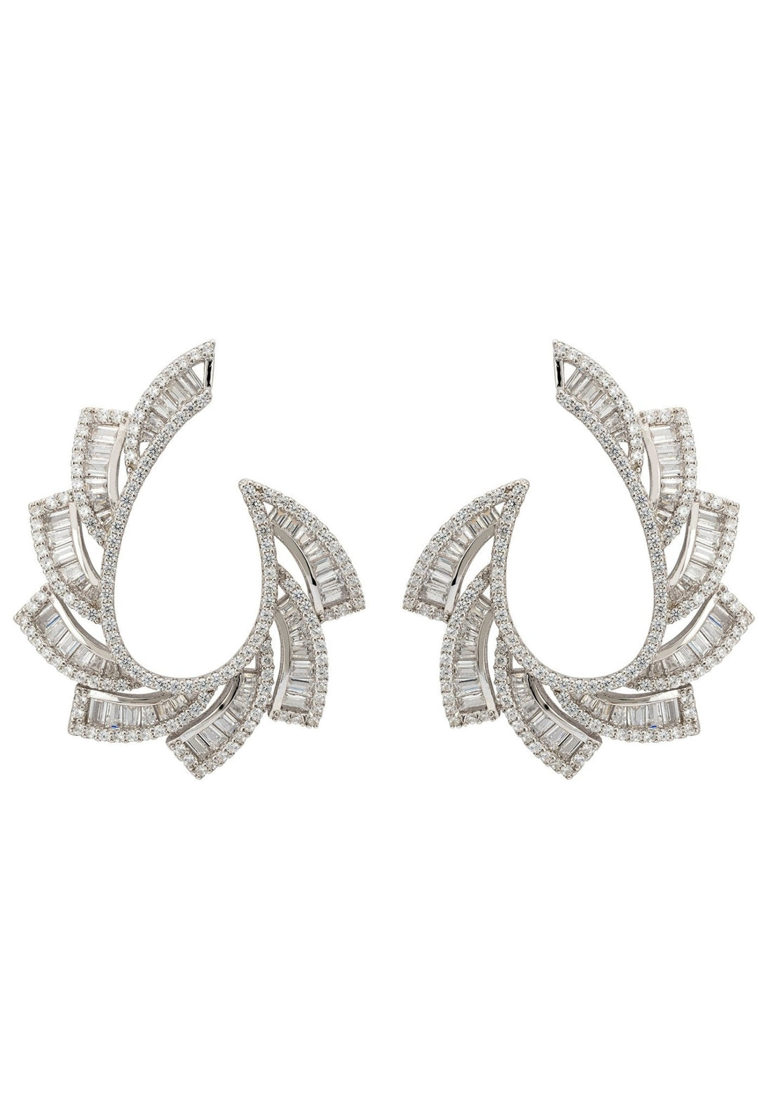 Amara Sweeping Hoop Earrings Silver