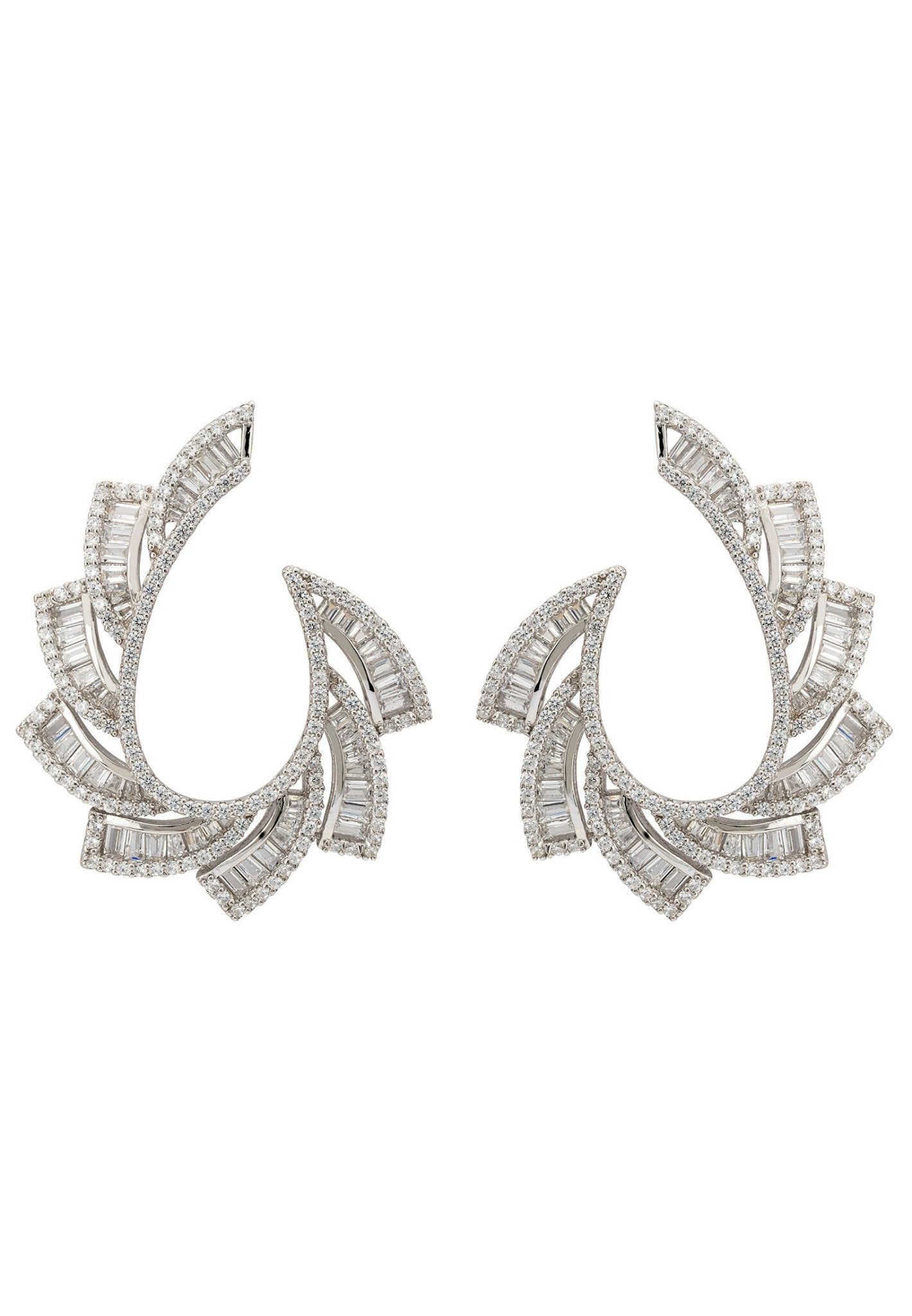 Amara Sweeping Hoop Earrings Silver