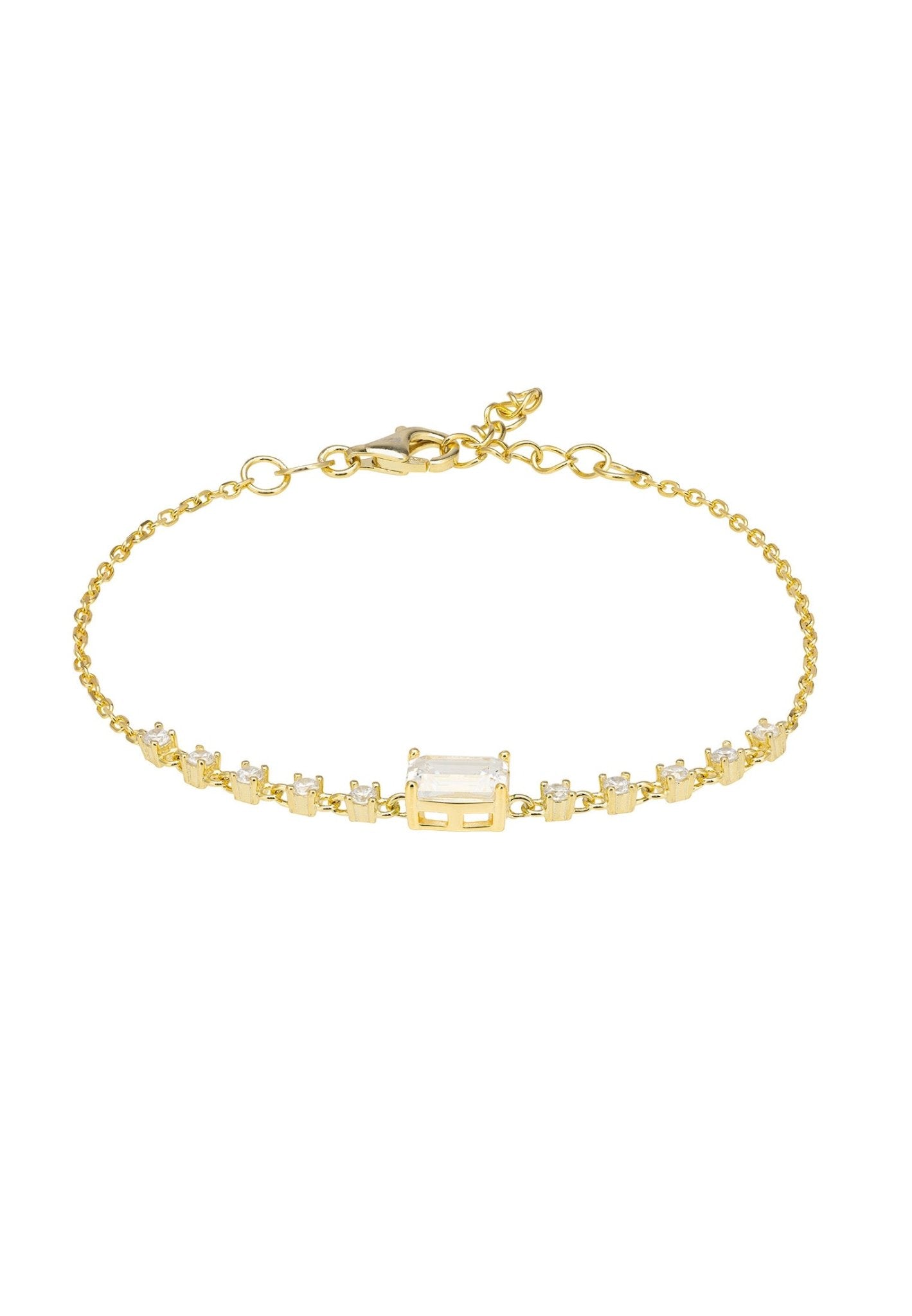 Claudia Gemstone Bracelet Gold Clear Quartz