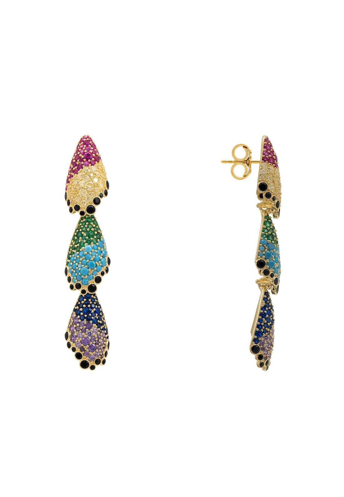 Arabelle Rainbow Earrings Gold