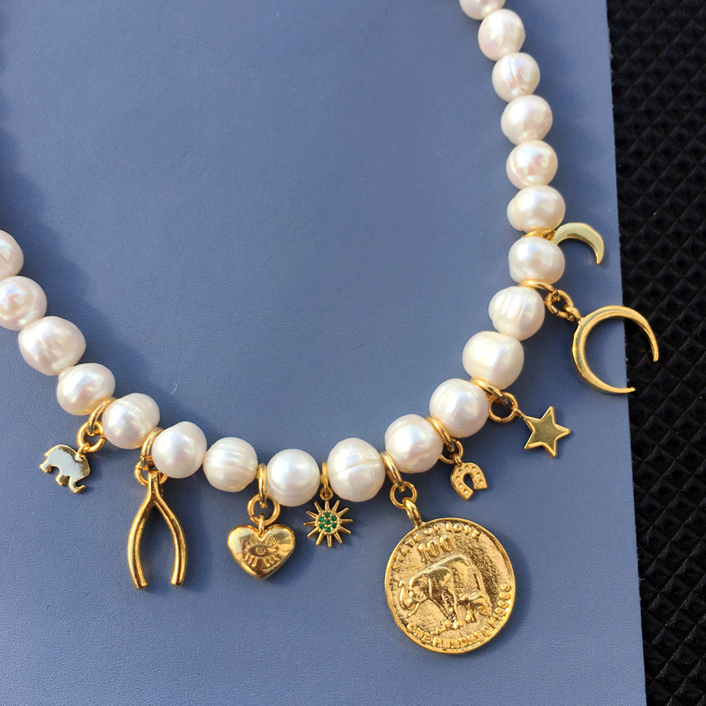 Lucky Charm Pearl Necklace