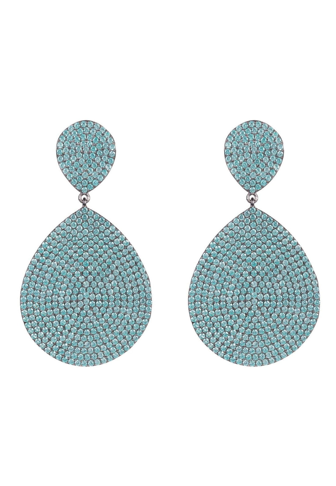 Monte Carlo Earrings Aqua Blue Silver