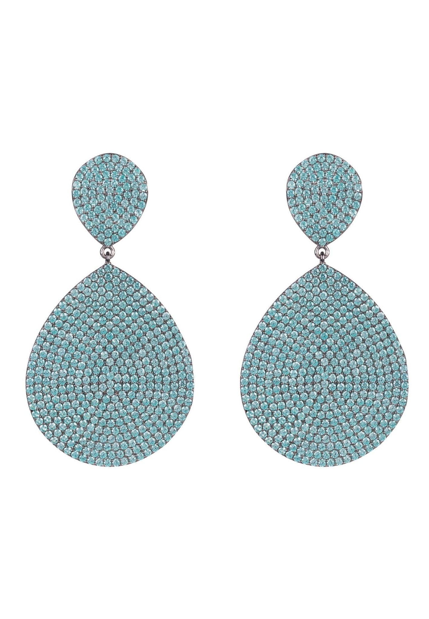 Monte Carlo Earrings Aqua Blue Silver