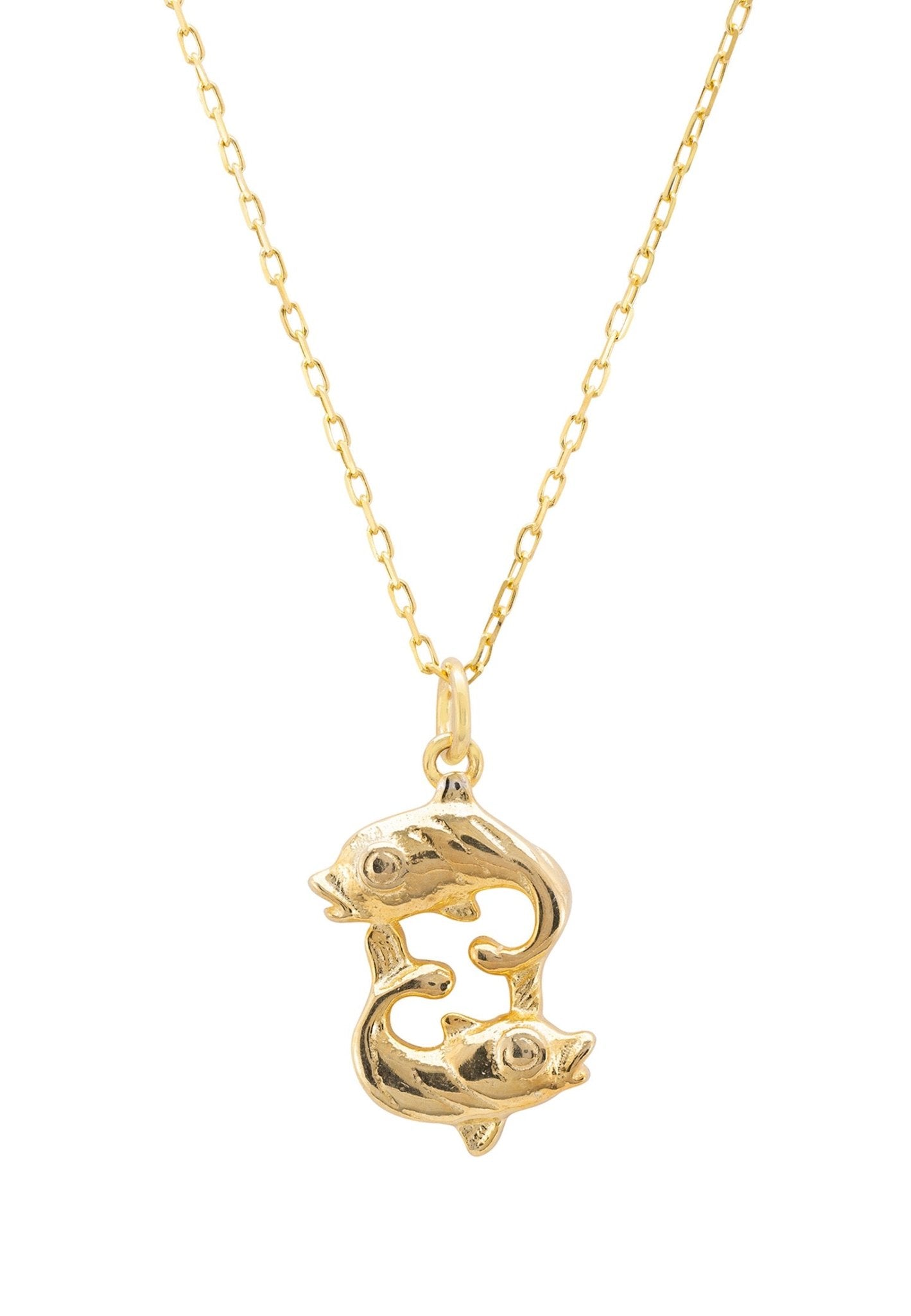 Zodiac Star Sign Necklace Gold Pisces