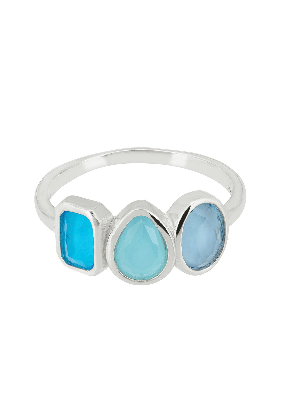 Verona Triple Gemstone Ring Silver the Blues