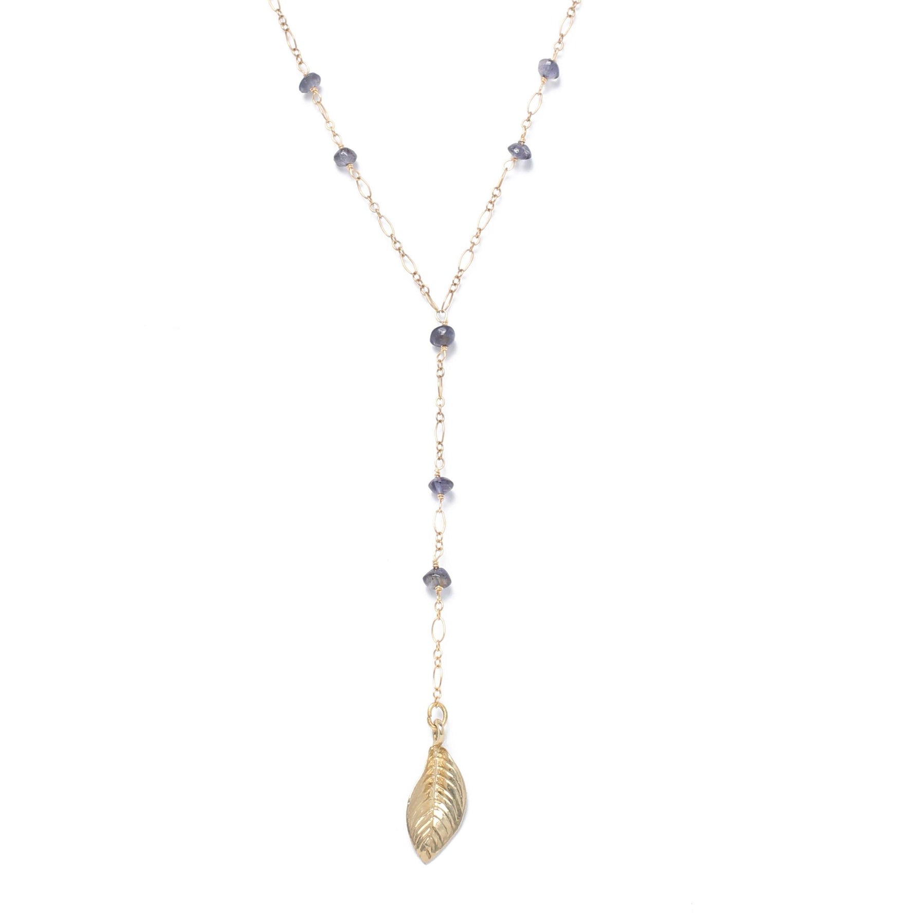 Y-Shaped Iolite Necklace