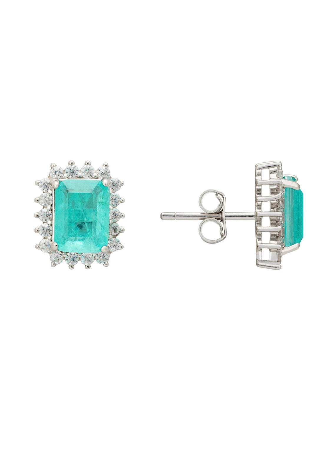 Elena Gemstone Stud Earrings Paraiba Tourmaline Silver