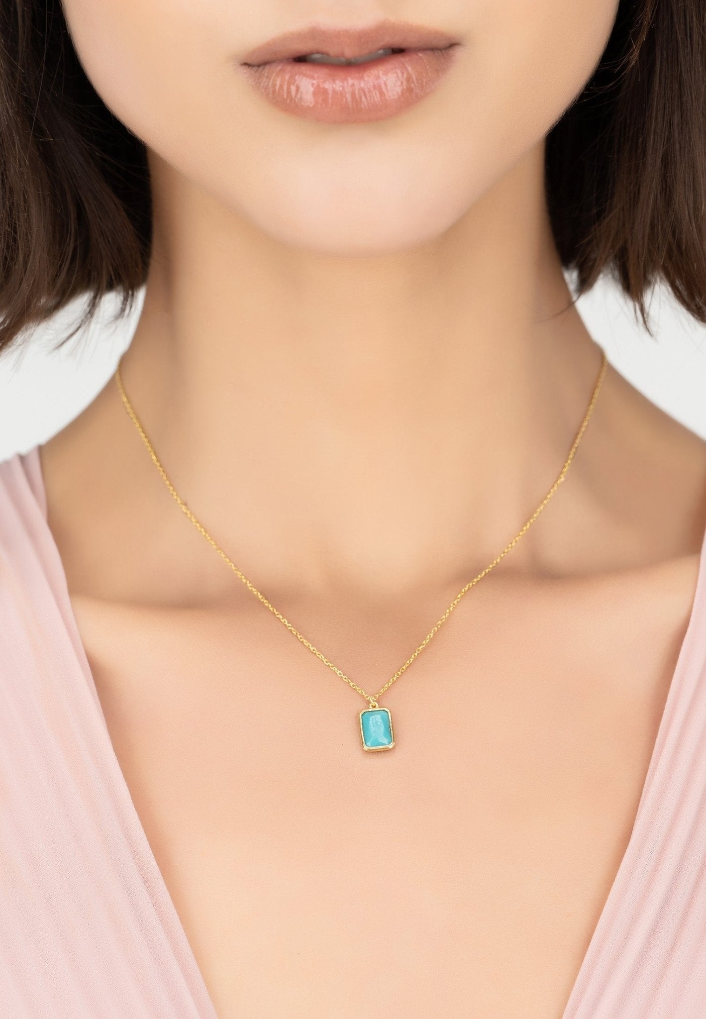 Portofino Necklace Gold Turquoise