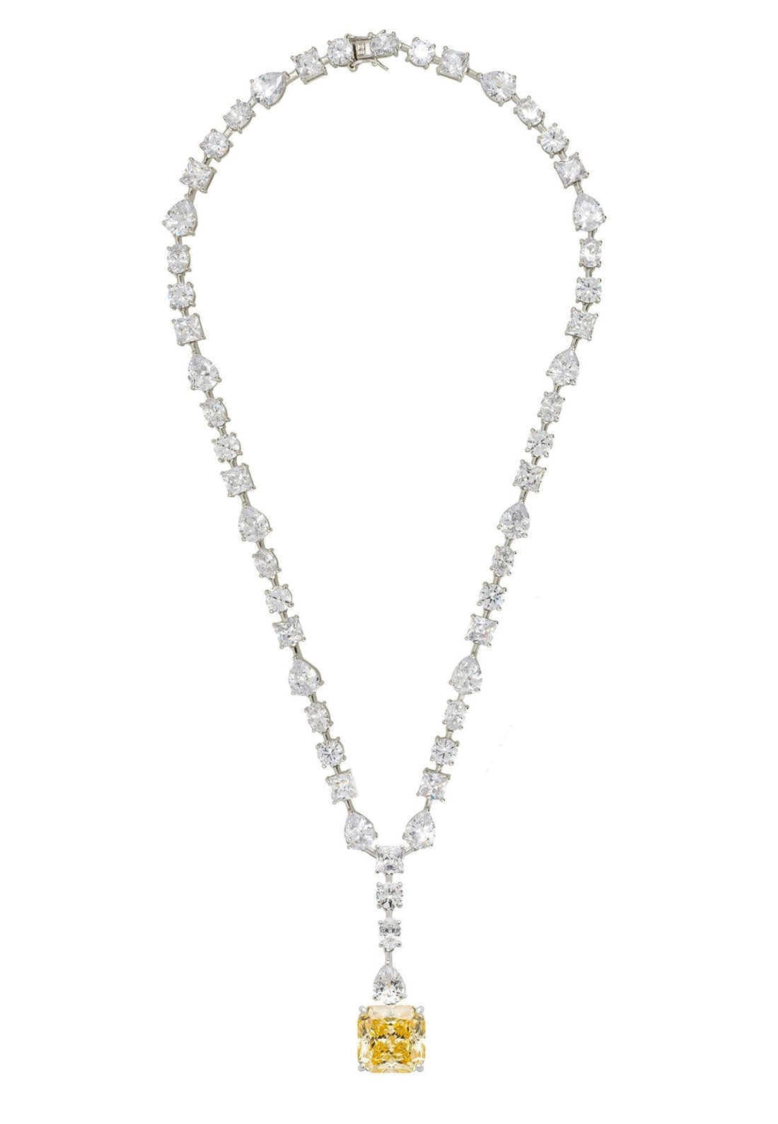 Penelope Lemon Topaz Statement Necklace Silver