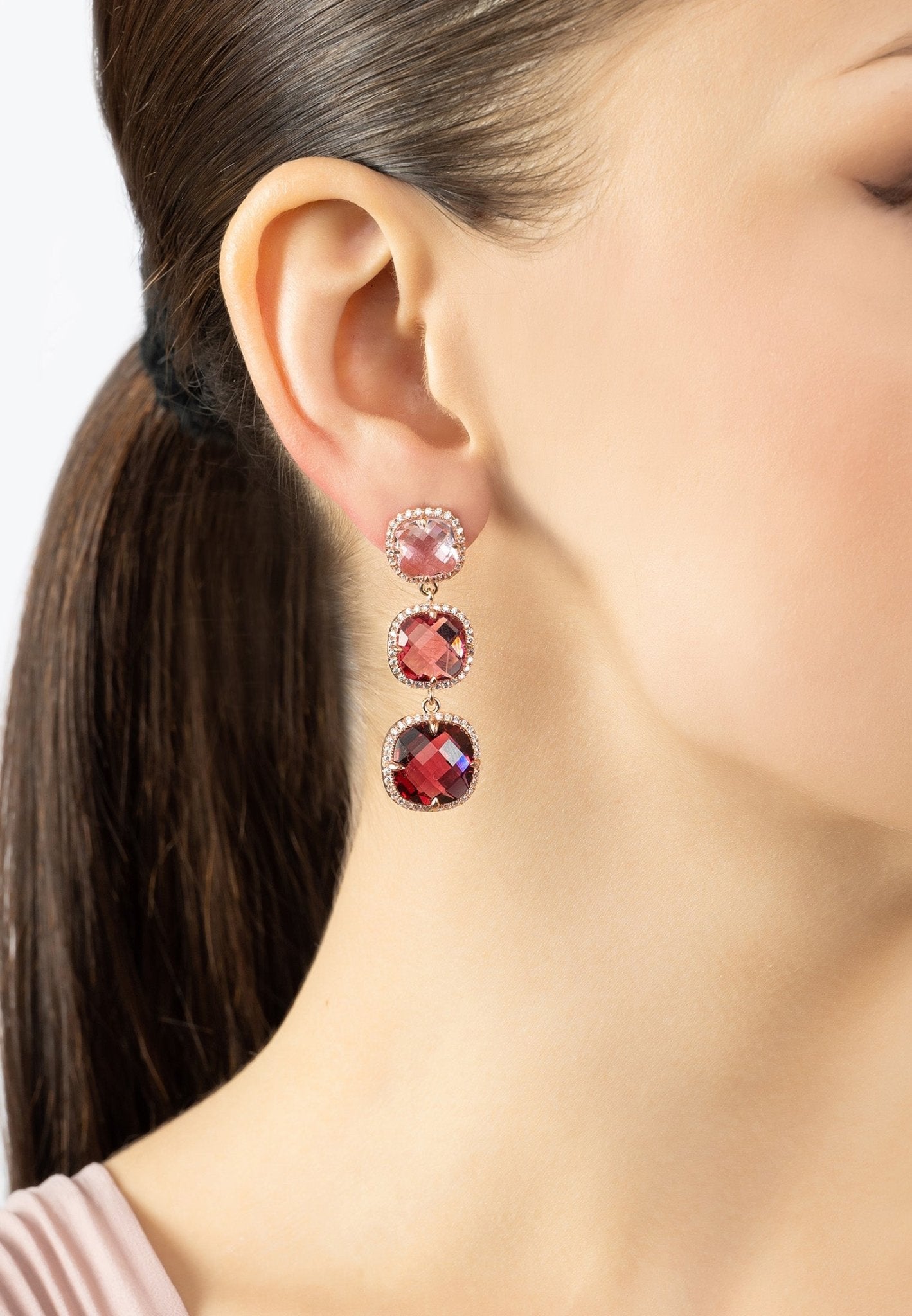 Knightsbridge Earrings Rosegold Pinks