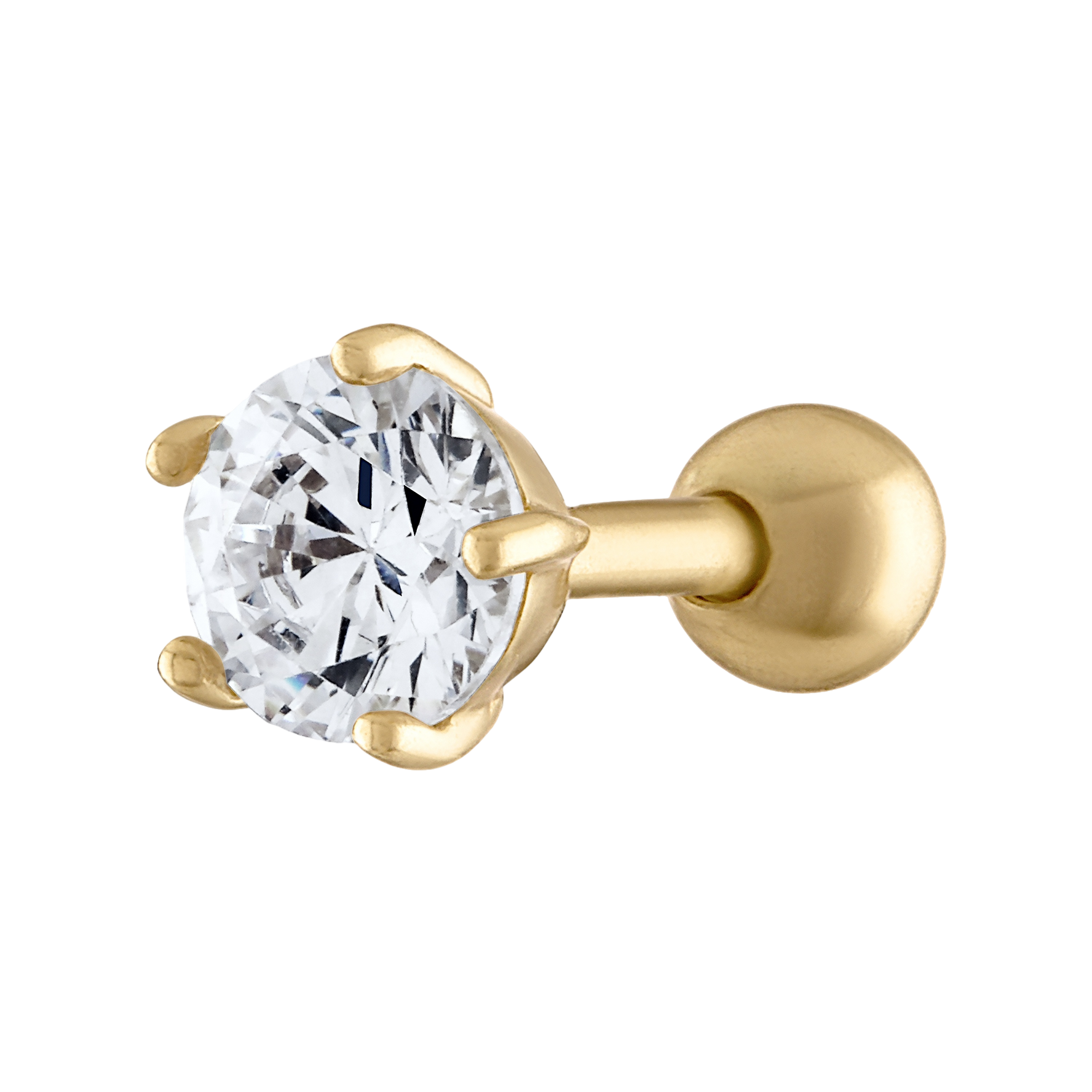 10K Solid Gold CZ Cartilage