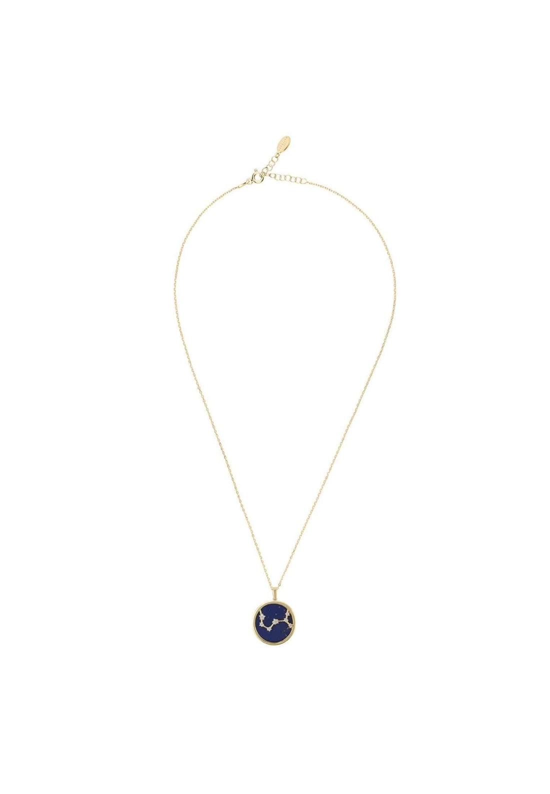 Zodiac Lapis Lazuli Gemstone Star Constellation Pendant Necklace Gold Scorpio