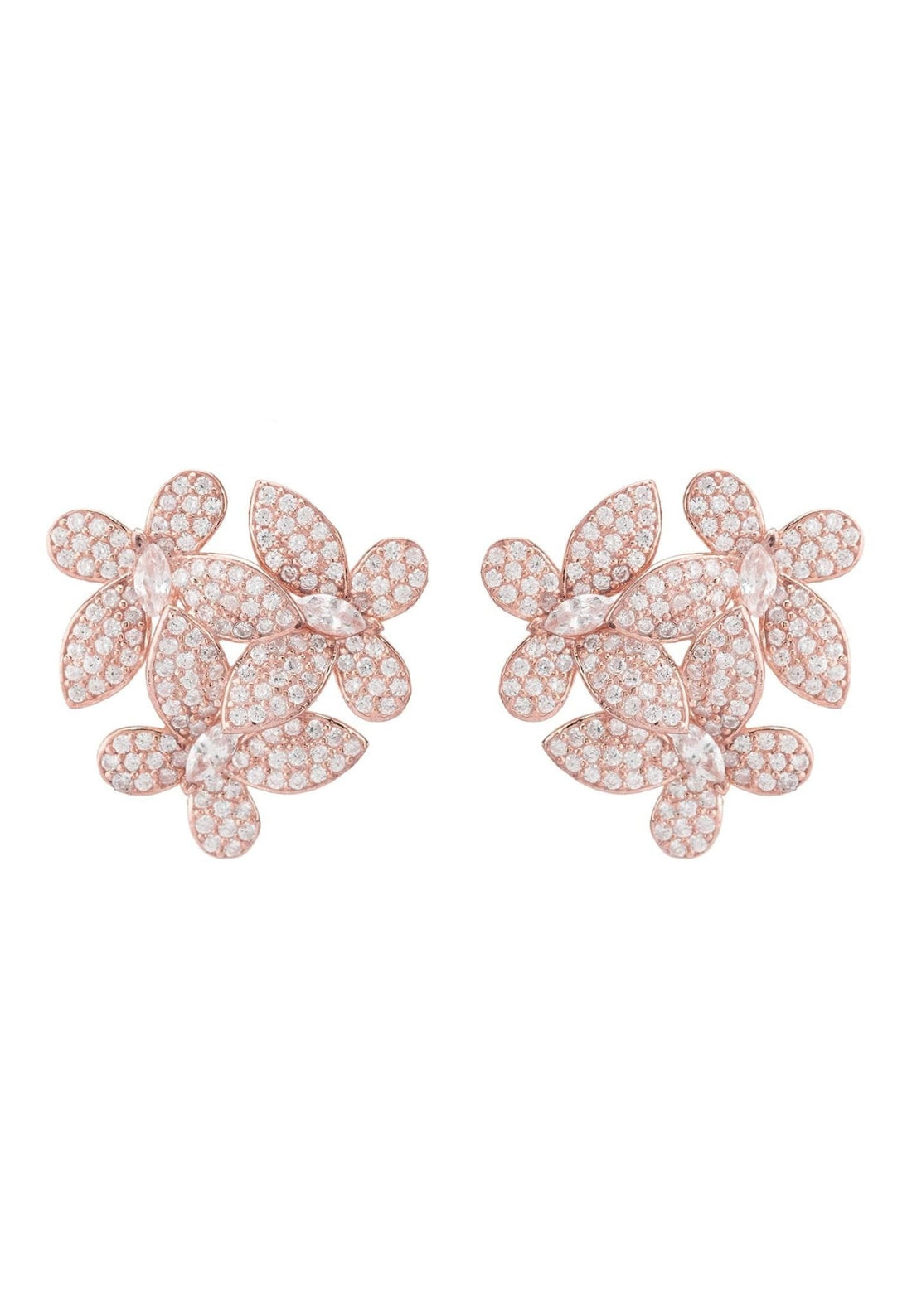 Flowers Large Stud Earrings Rosegold