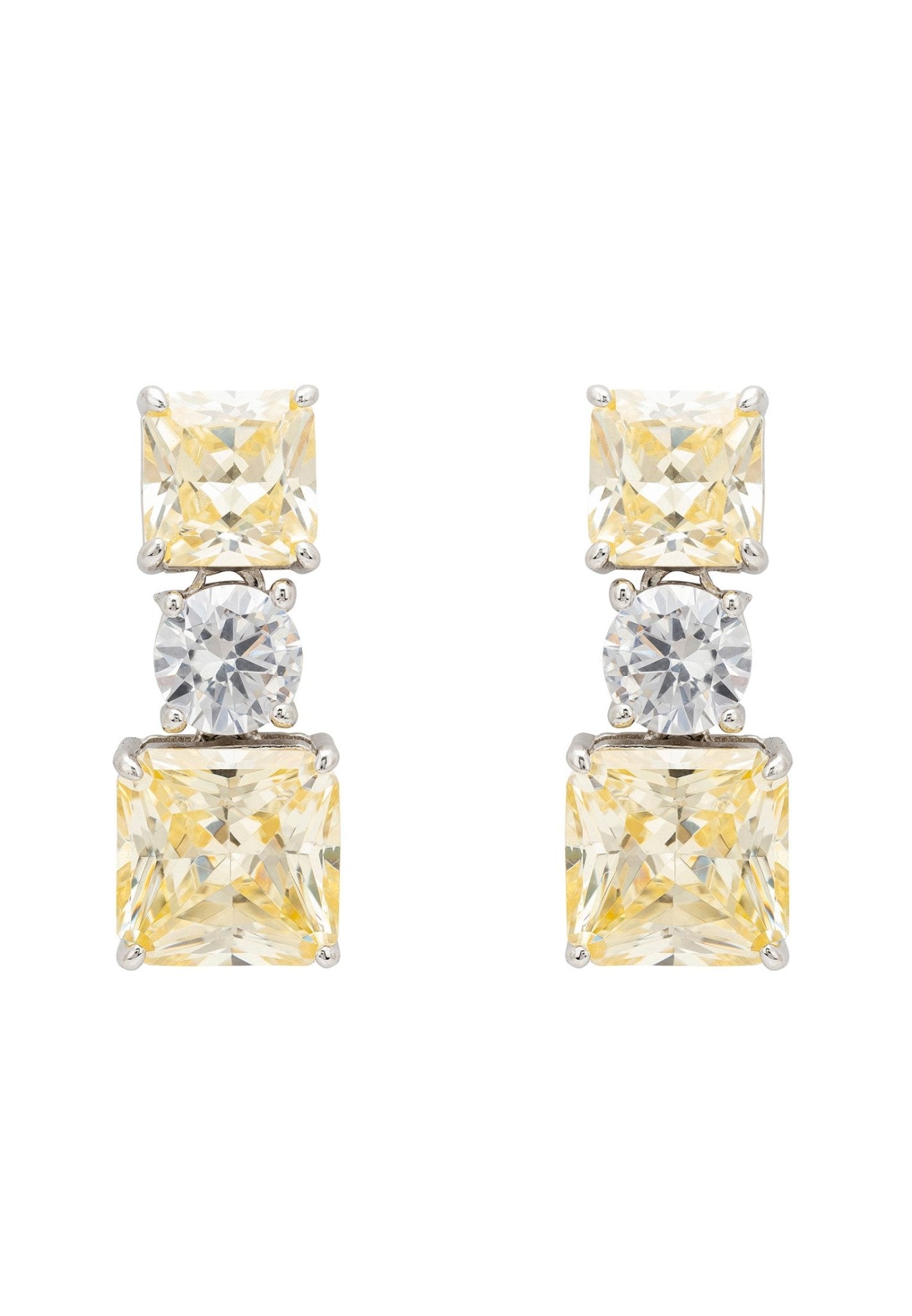 Penelope Drop Earrings Lemon Topaz Silver